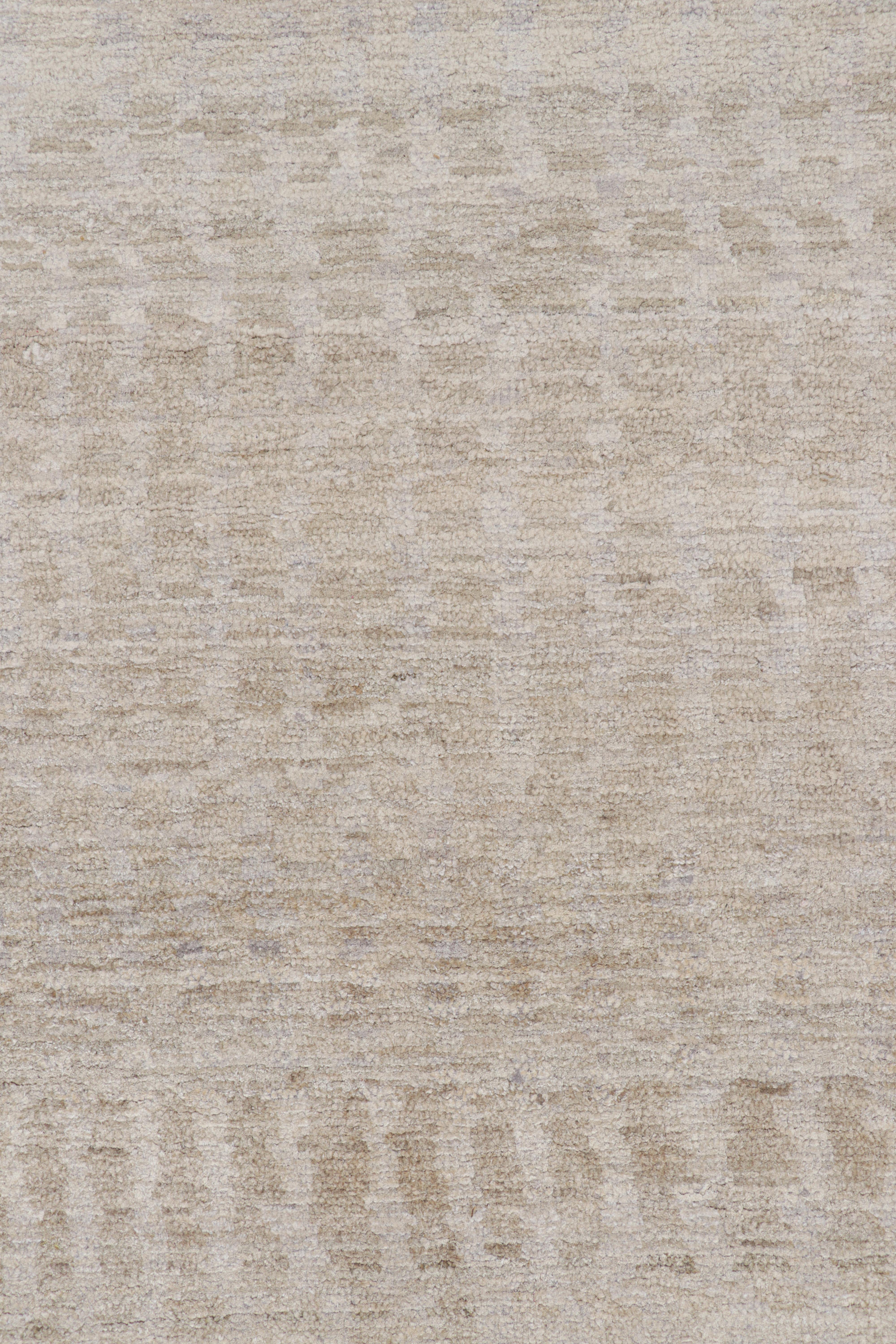 Modern Rug & Kilim’s Contemporary Textural Rug in Beige-Brown and Gray Tones For Sale