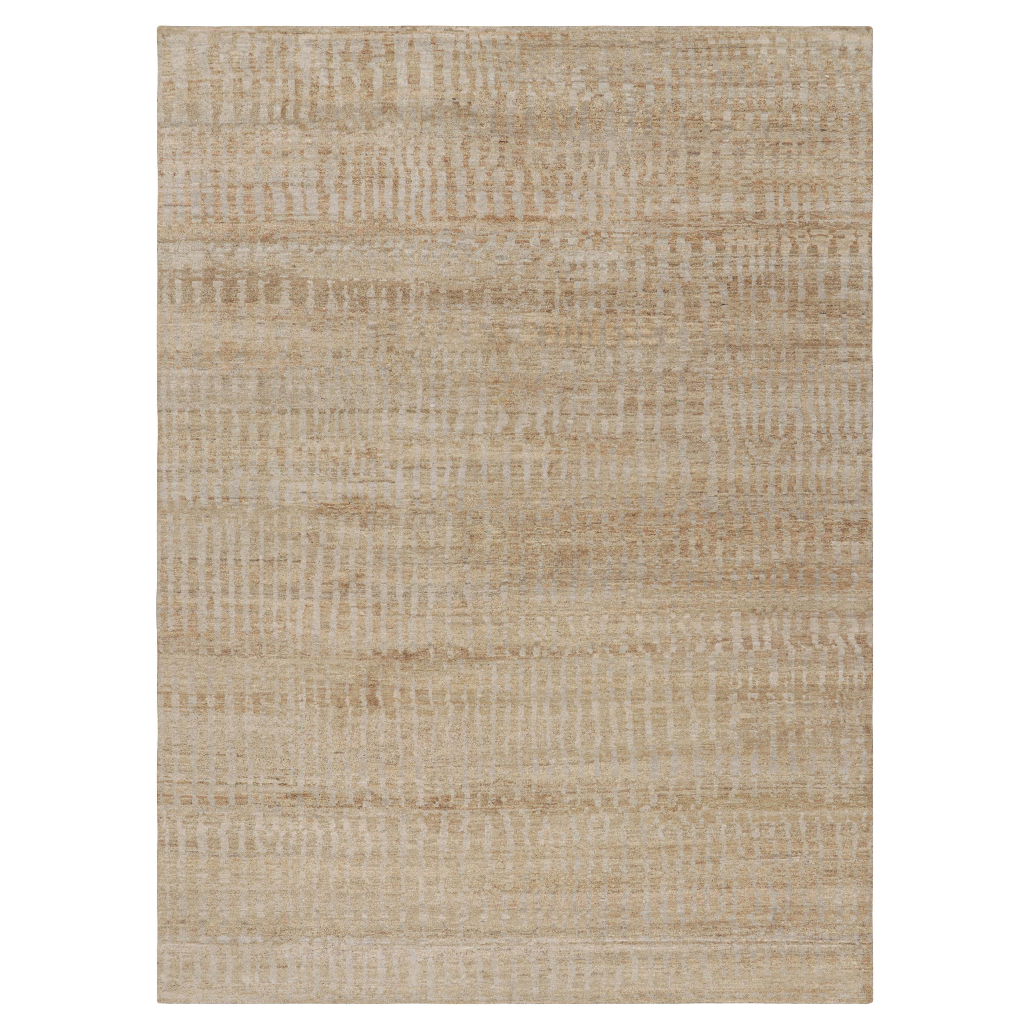 Rug & Kilim’s Contemporary Textural Rug in Beige-Brown and Gray Tones For Sale