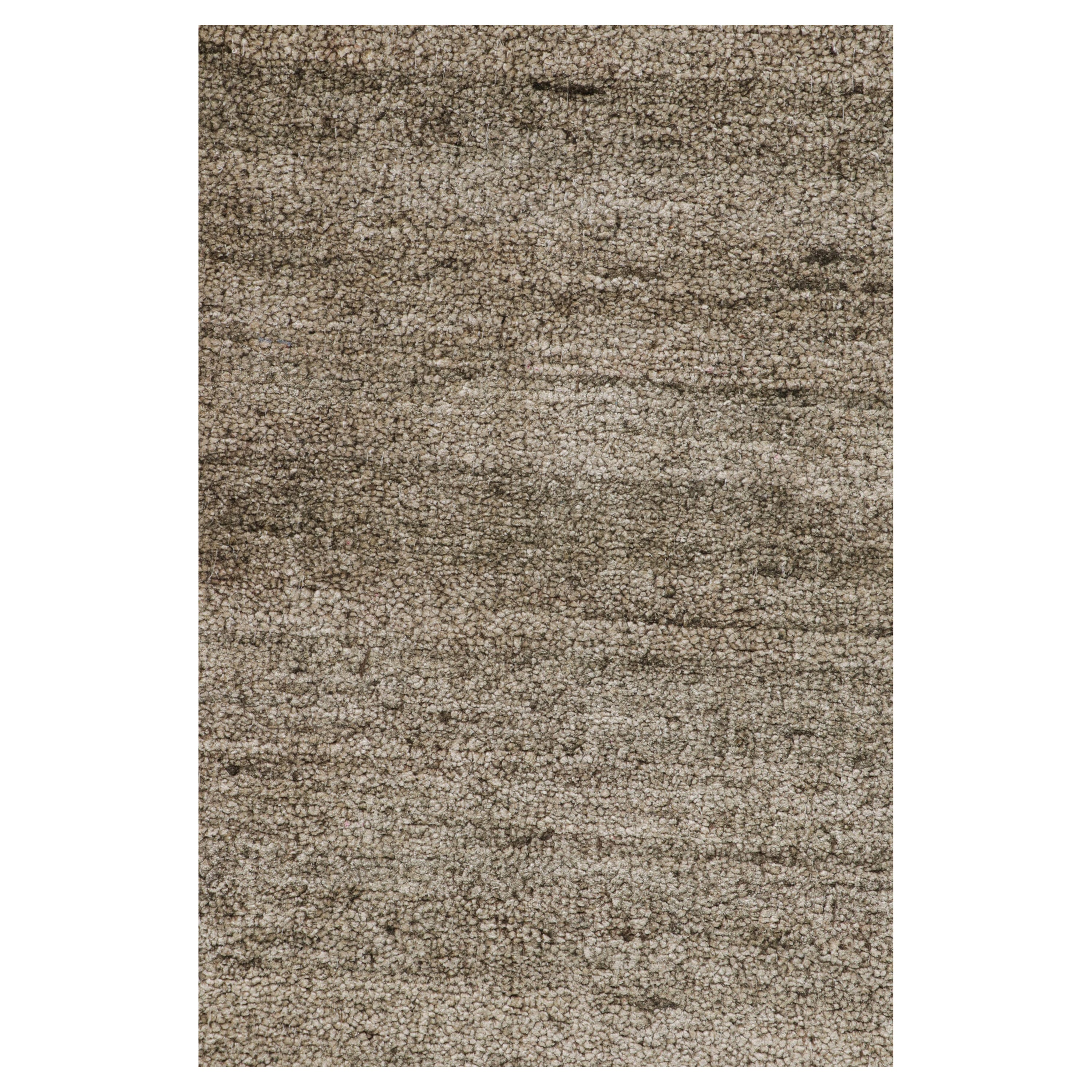 Rug & Kilim’s Contemporary Textural Rug in Beige-Brown Tones and Striae