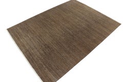 Rug & Kilim’s Contemporary Textural Rug in Brown, Simple Solid Striae