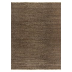 Rug & Kilim - Tappeto contemporaneo con texture marrone, semplici striature solide