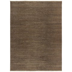 Rug & Kilim's Contemporary Strukturteppich in Brown, einfache feste Streifen