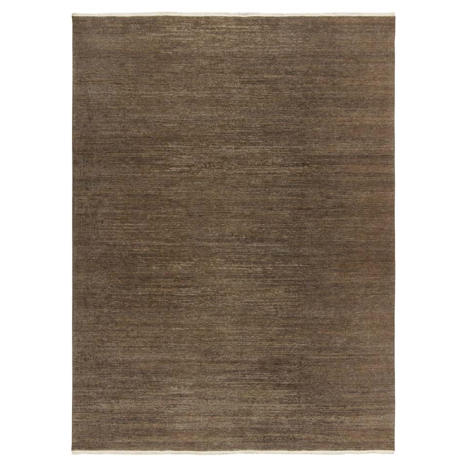 Rug and Kilim’s Texture of Color Custom Circle Rug Design in Solid Grey ...