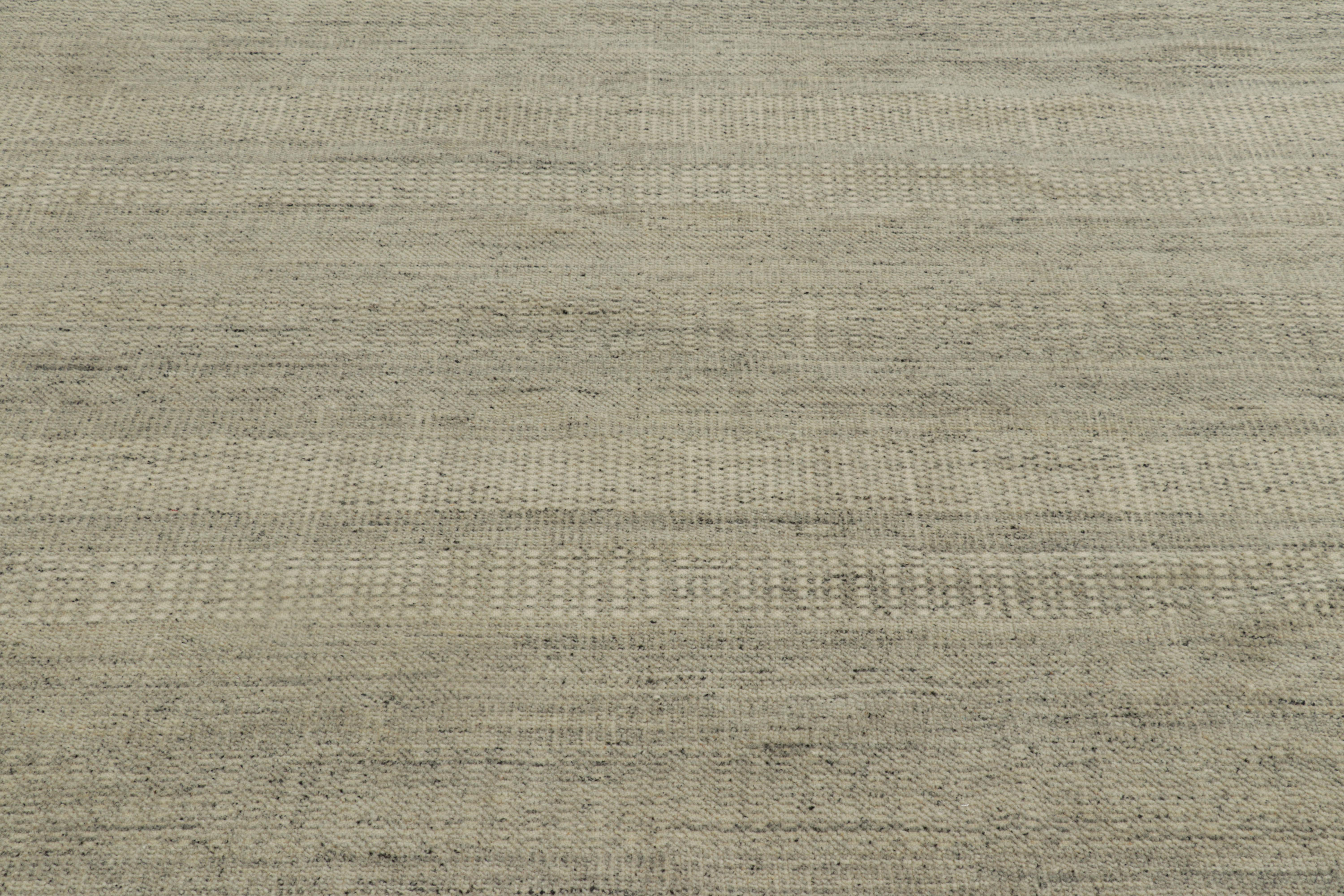 Rug & Kilim's Contemporary Strukturteppich in Creme- und Grautönen (Moderne) im Angebot