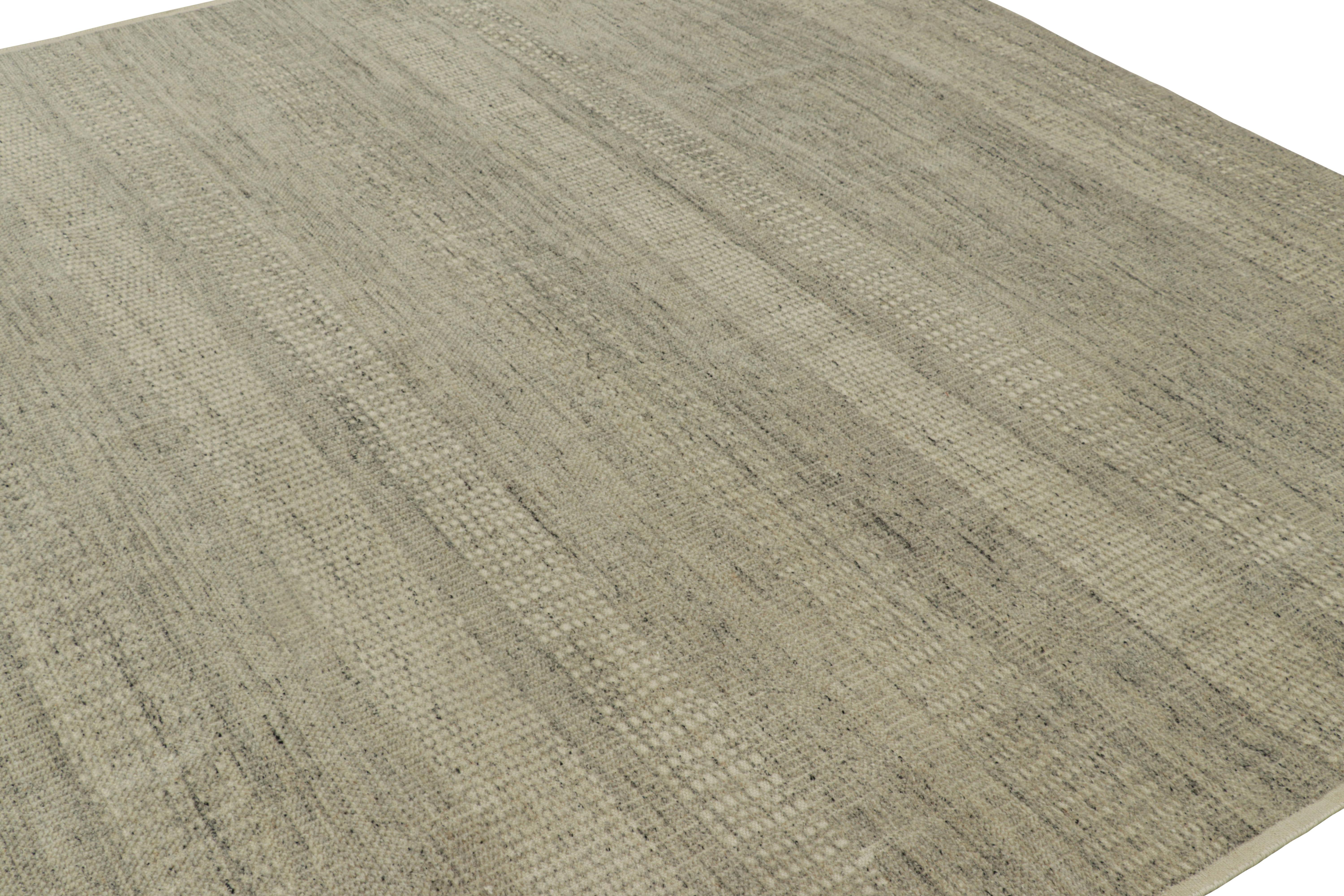 Rug & Kilim's Contemporary Strukturteppich in Creme- und Grautönen (Handgeknüpft) im Angebot