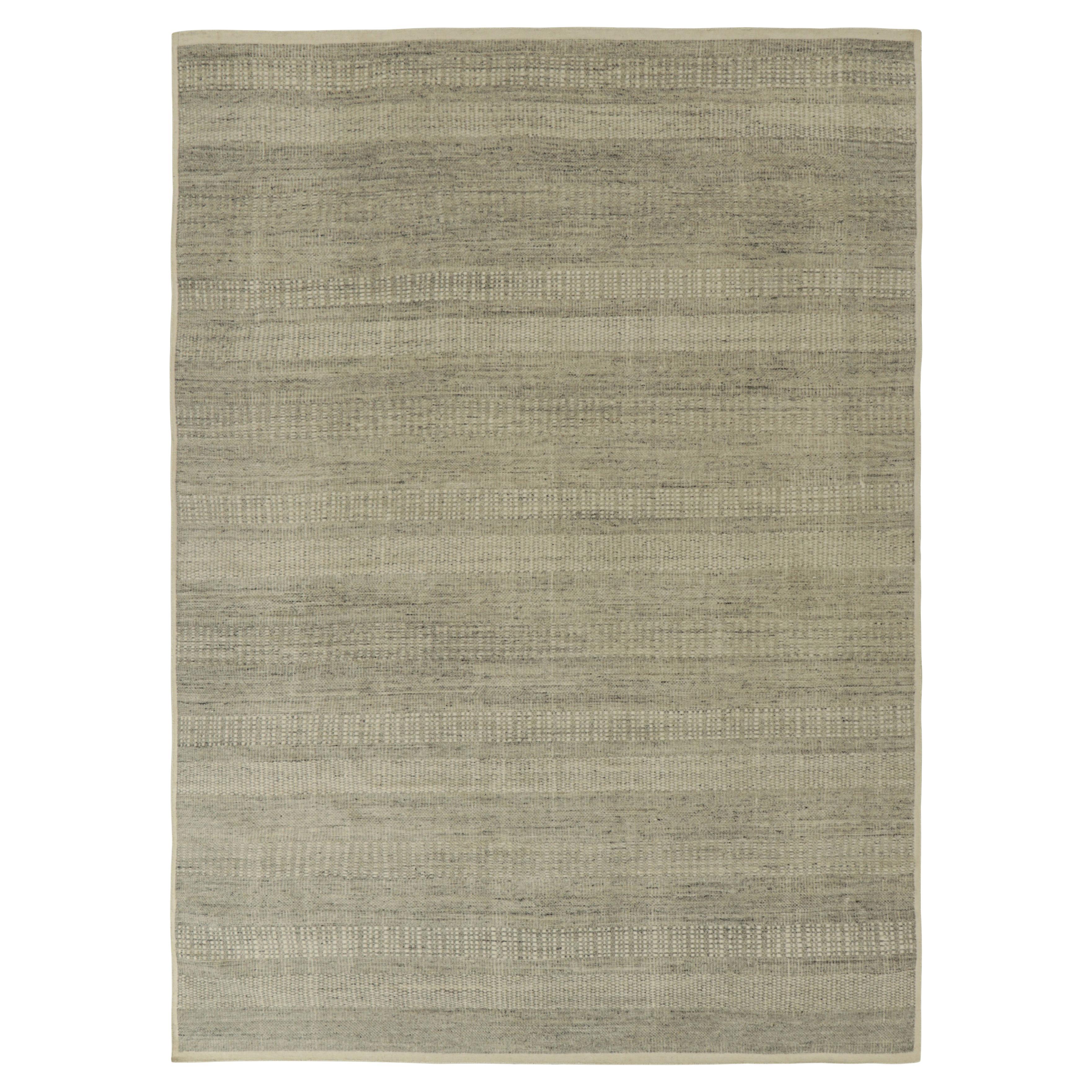 Rug & Kilim's Contemporary Strukturteppich in Creme- und Grautönen