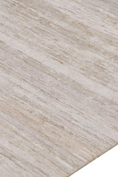 Rug & Kilim’s Contemporary Textural Rug in Cream, Gray and Beige with Striae