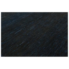 Rug & Kilim’s Contemporary Textural Rug in Dark Blue Tones and Striae