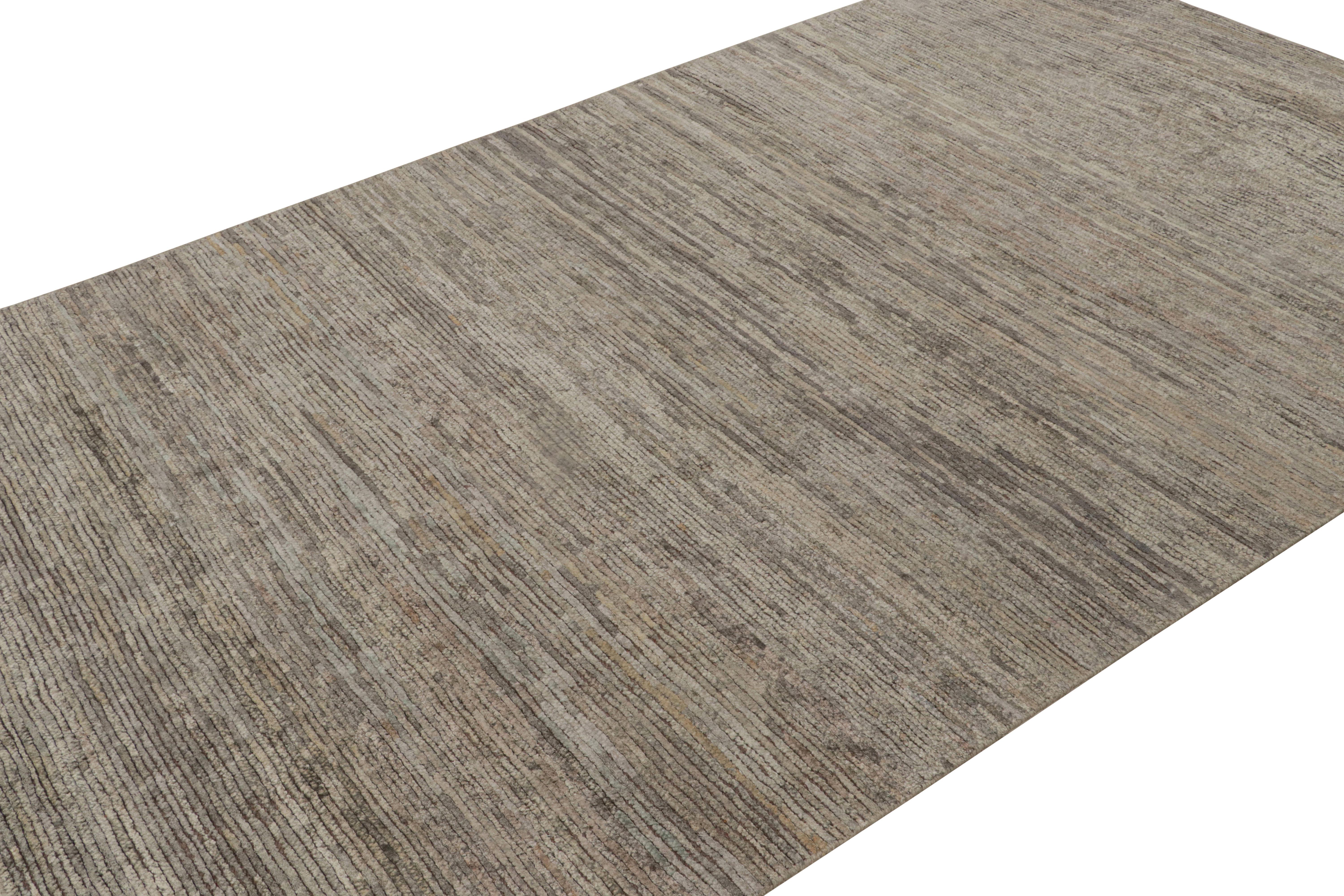 Modern Rug & Kilim’s Contemporary Textural Rug in Gray and Beige Tones For Sale