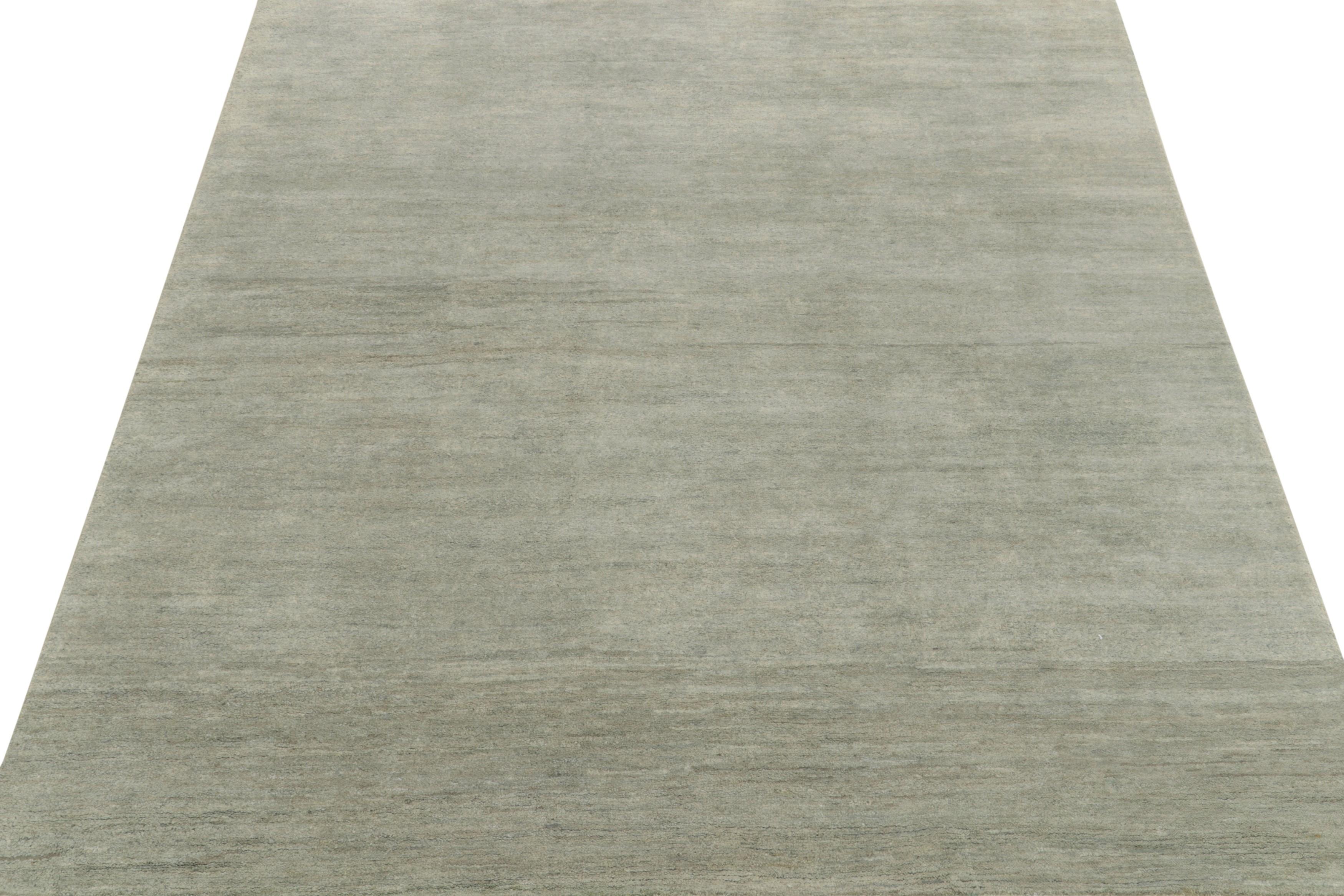 Alfombra de textura contemporánea Rug & Kilim en estrías grises y azules, sólido sencillo Siglo XXI y contemporáneo en venta