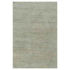Tapis Contemporary Textural de Rug & Kilim à rayures grises et bleues, Simple Solid