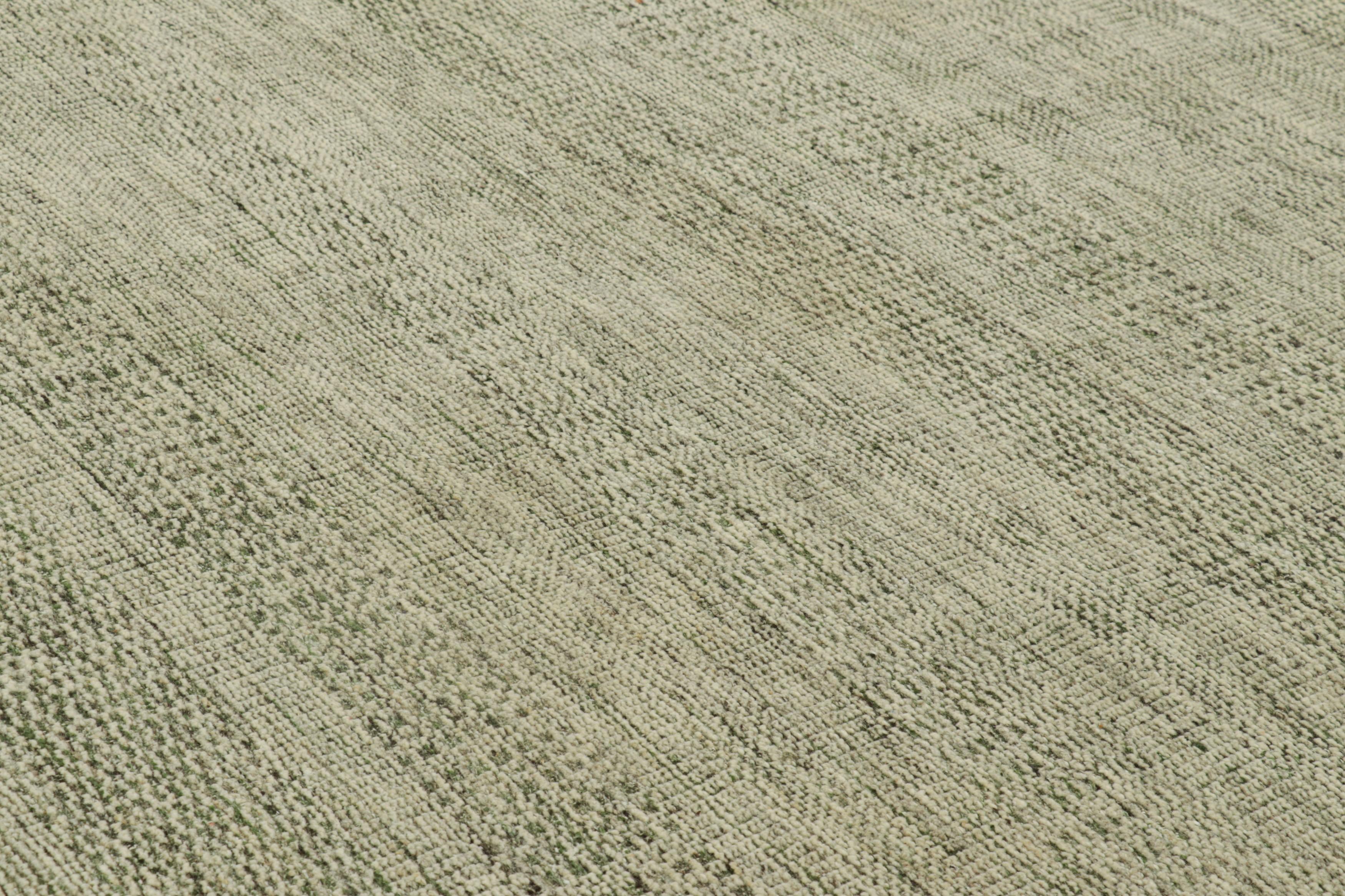 Hand-knotted in wool, this 9x12 contemporary rug from Rug & Kilim’s Texture of Color line is an inventive take on solid rugs with movement in its subtle striae. 

On the Design: 

The Texture of Color collection enjoys an inventive take on plain
