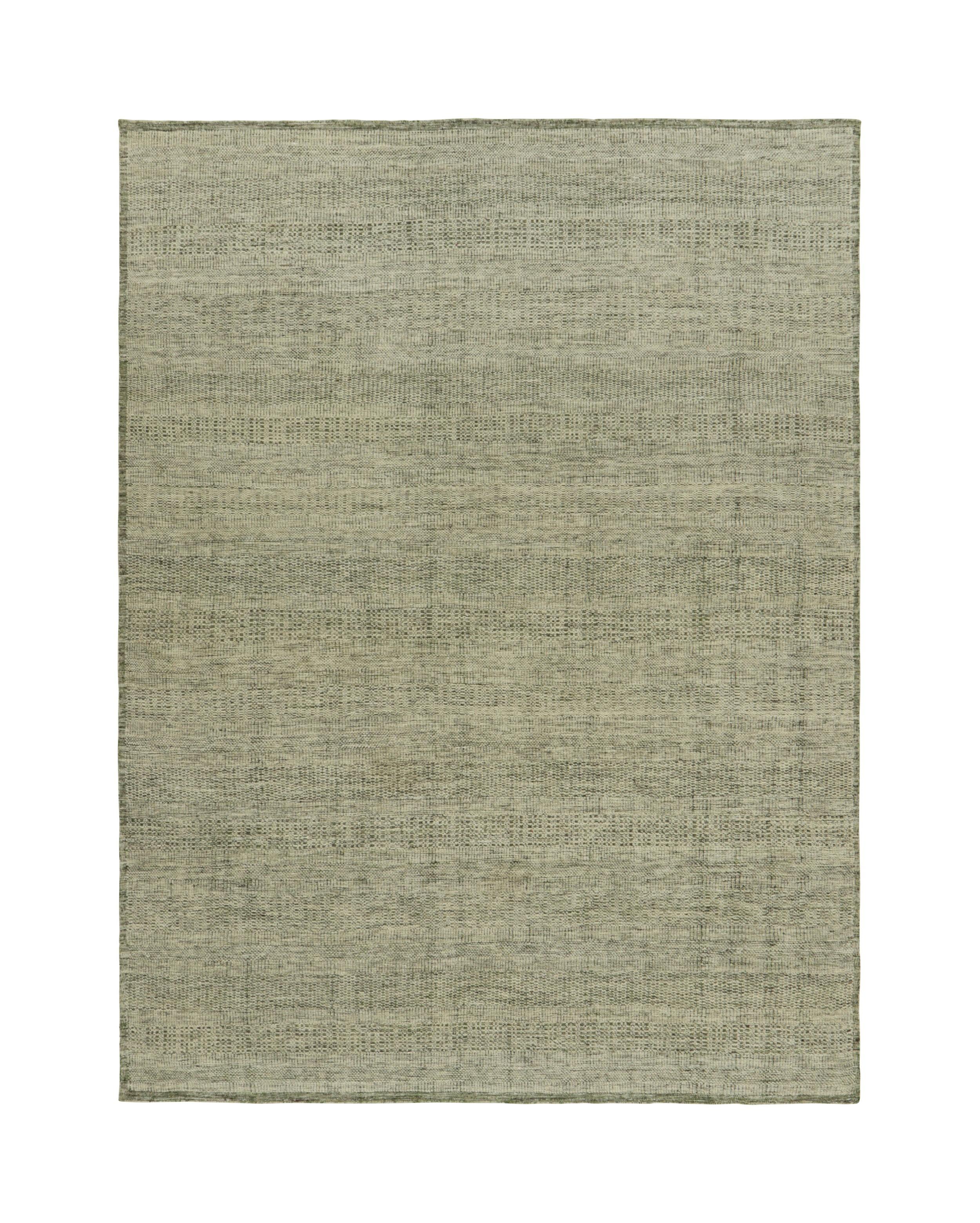 Rug & Kilim’s Contemporary Textural Rug in Green and White Tones In New Condition For Sale In Long Island City, NY