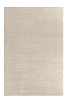 Rug & Kilim’s Contemporary Textural Rug in Solid Off-White Striae