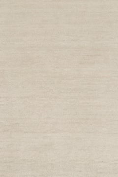 Rug & Kilim's Contemporary Textural Rug in Solid Off-White Striae (Tapis texturé contemporain à rayures unies en blanc cassé)