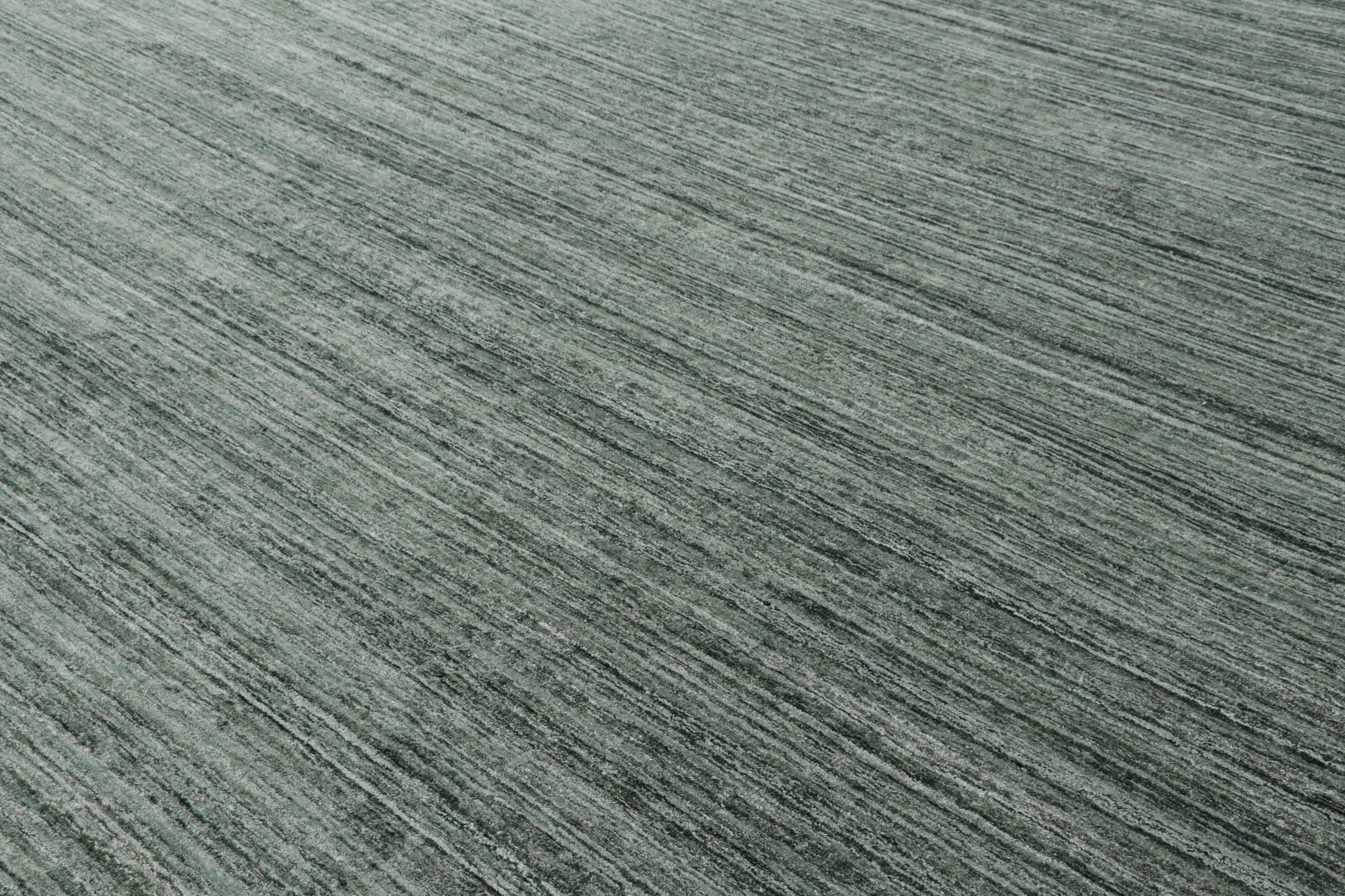 Modern Rug & Kilim’s Contemporary Textural Rug in Teal Green and Blue Tones and Striae For Sale
