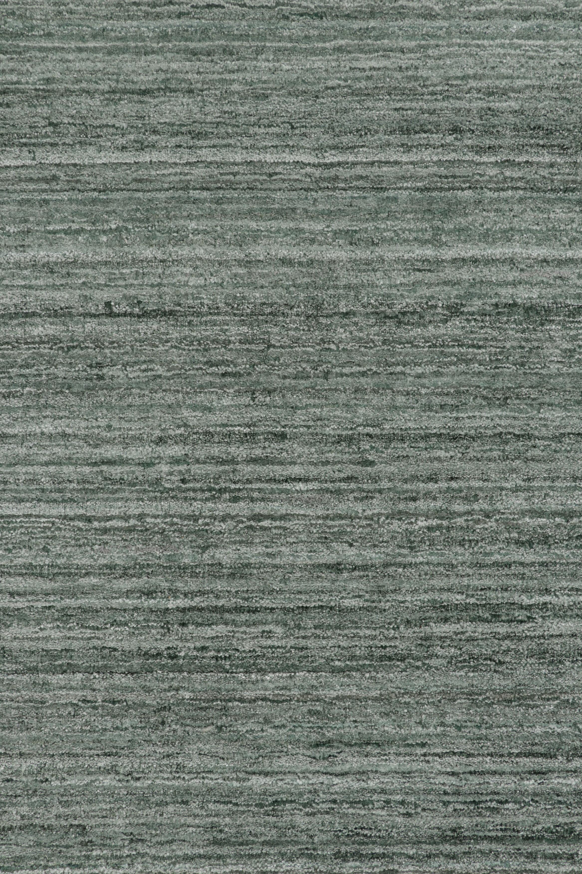 Rug & Kilim’s Contemporary Textural Rug in Teal Green and Blue Tones and Striae In New Condition For Sale In Long Island City, NY