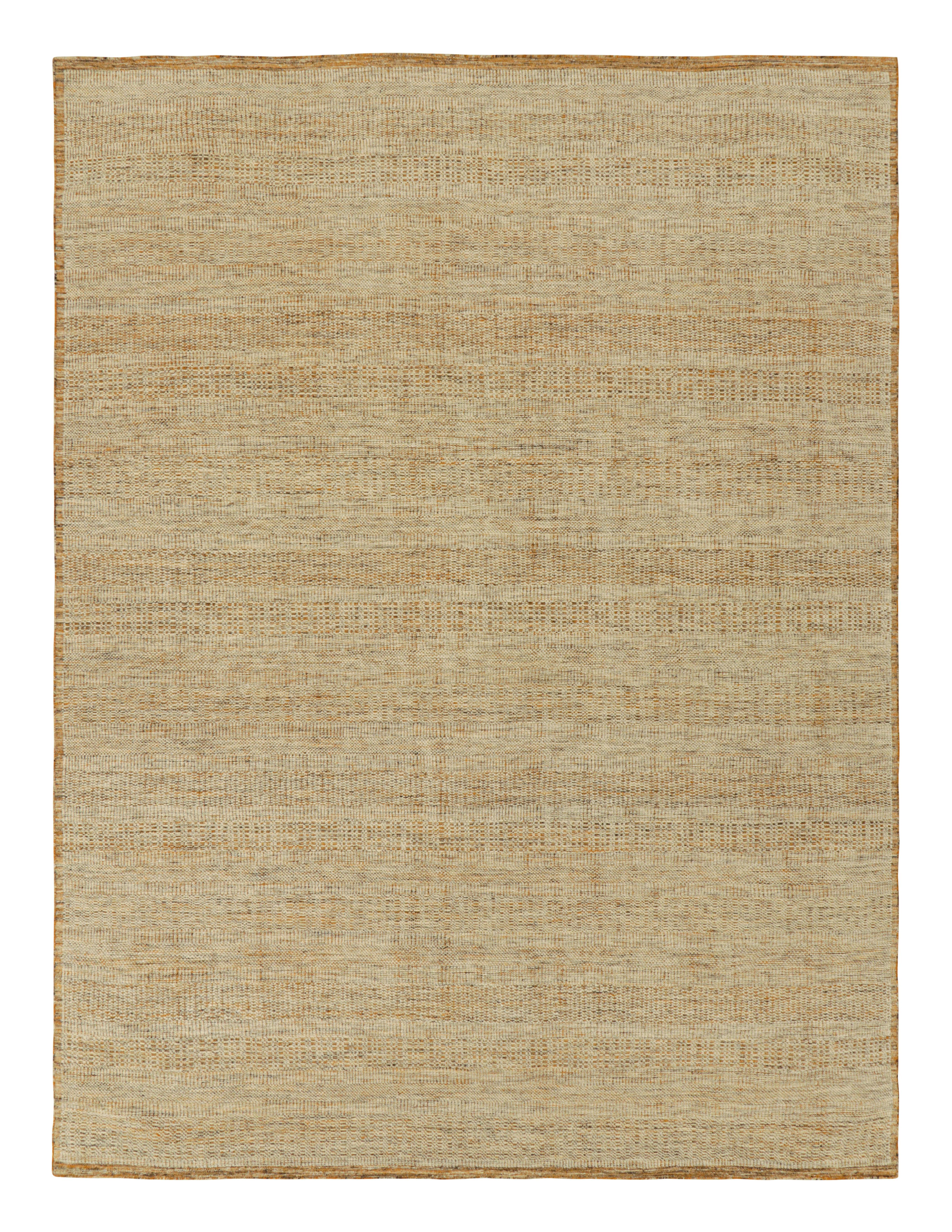Modern Rug & Kilim’s Contemporary Textural Rug in Tones of Beige/Brown For Sale