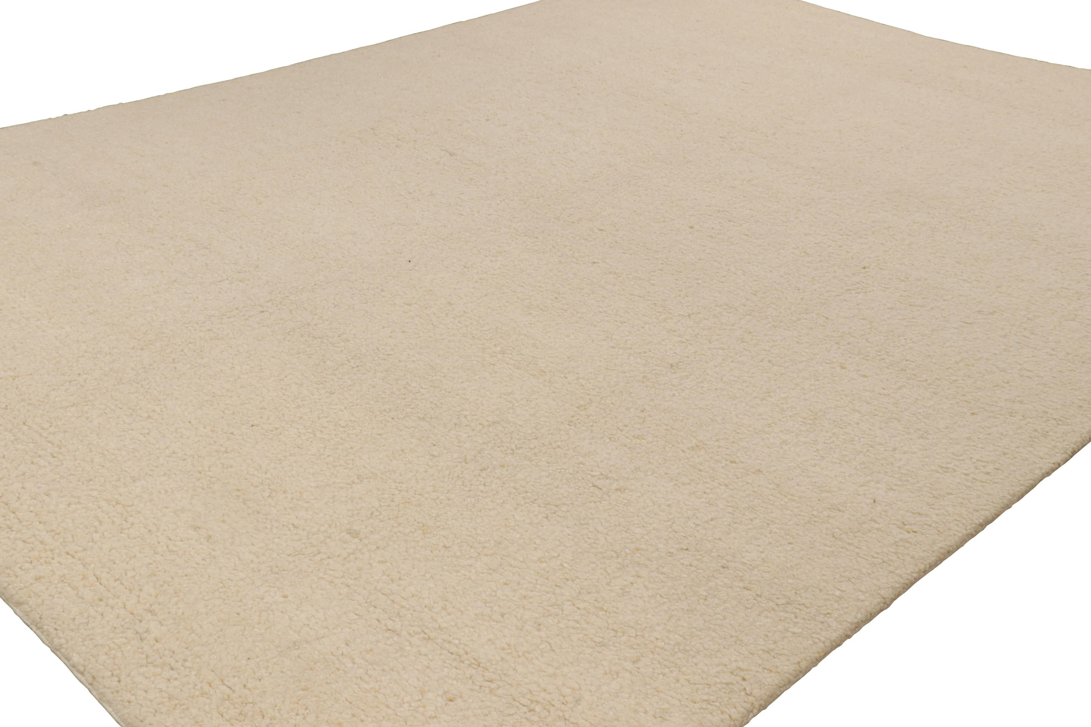 Hand-Knotted Rug & Kilim’s Contemporary Textural Rug in Tones of Beige, Cream and White For Sale