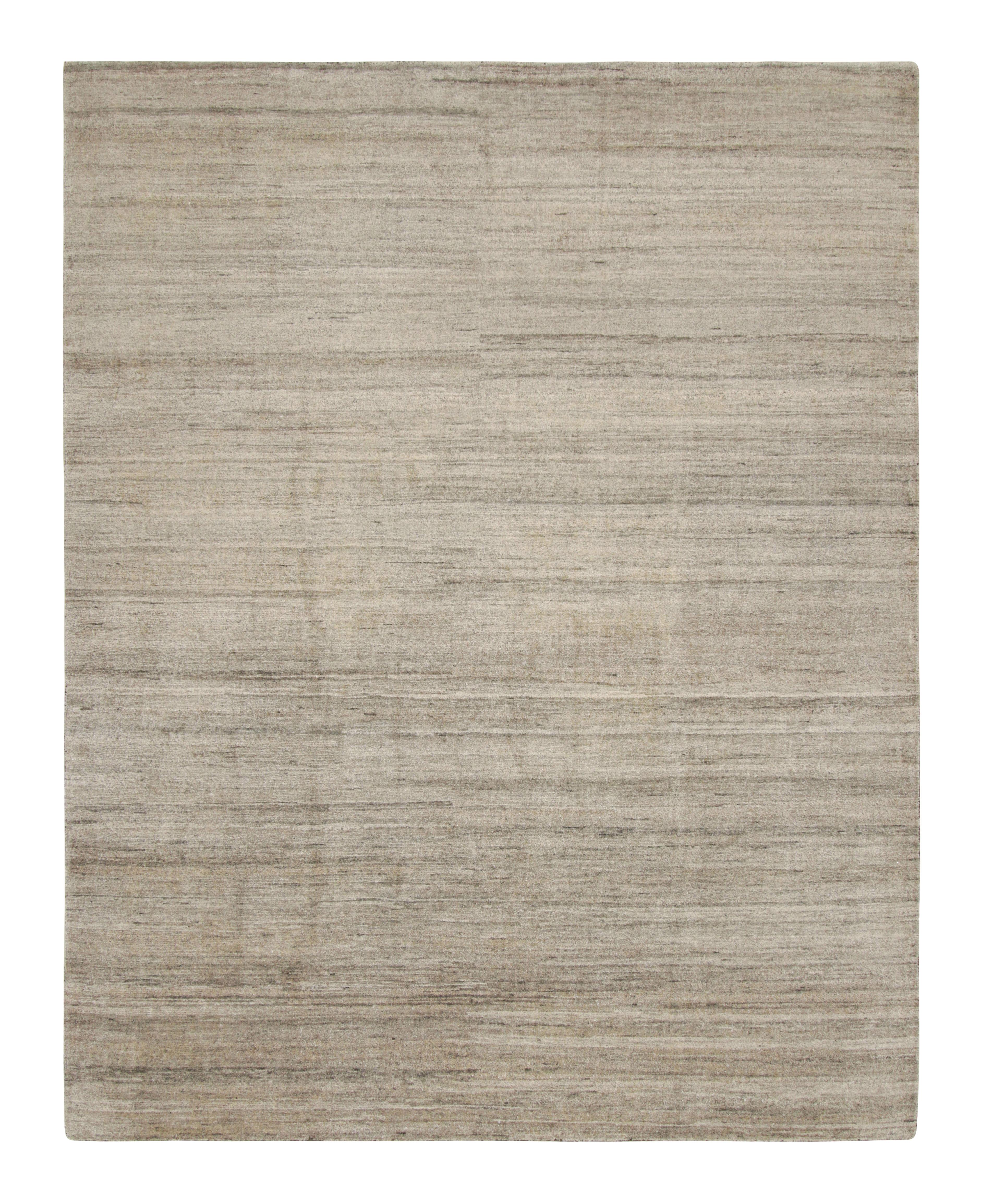 Modern Rug & Kilim’s Contemporary Textural Rug in Tones of Gray For Sale