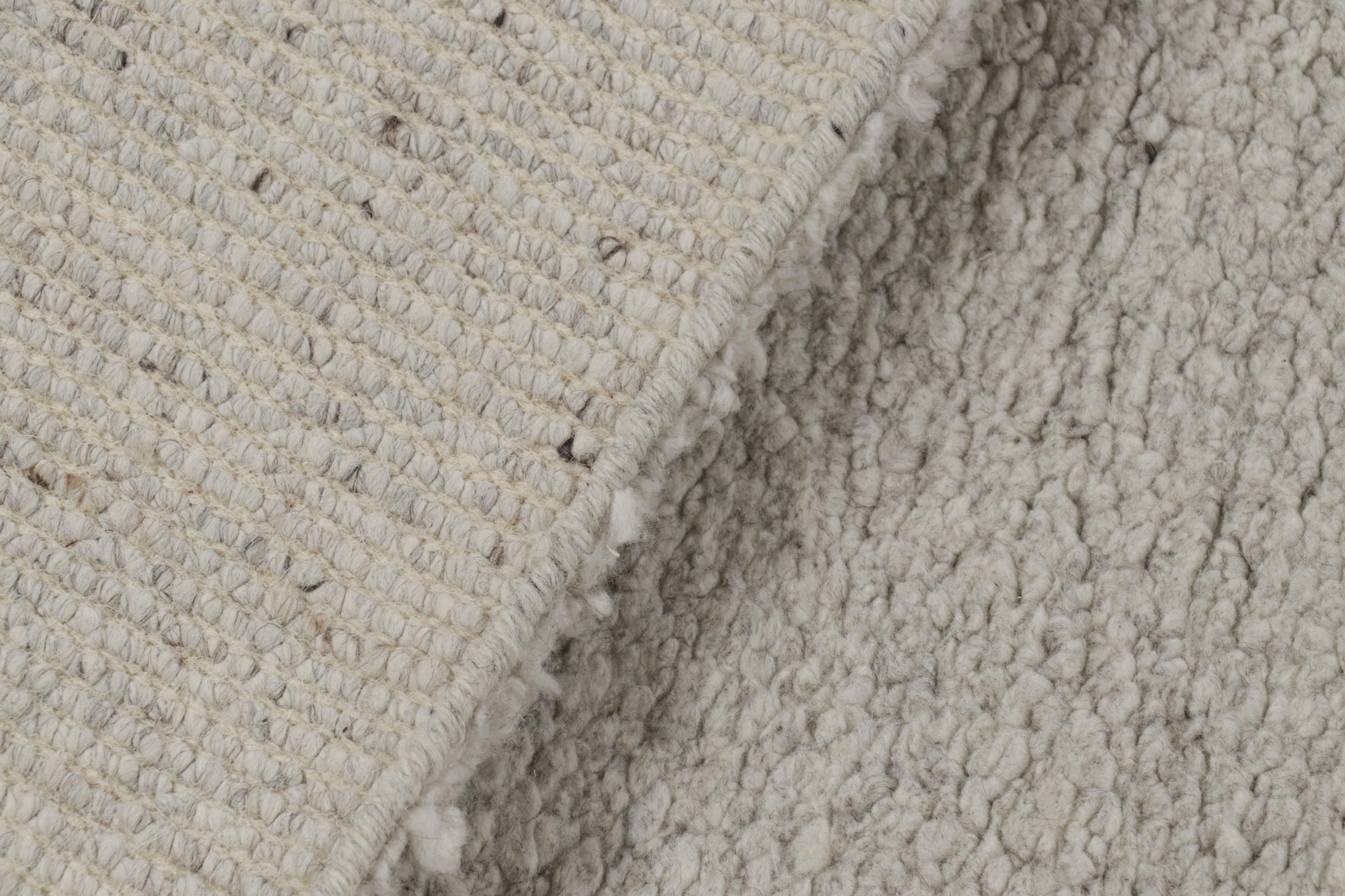 Wool Rug & Kilim’s Contemporary Textural Rug in Tones of Gray For Sale