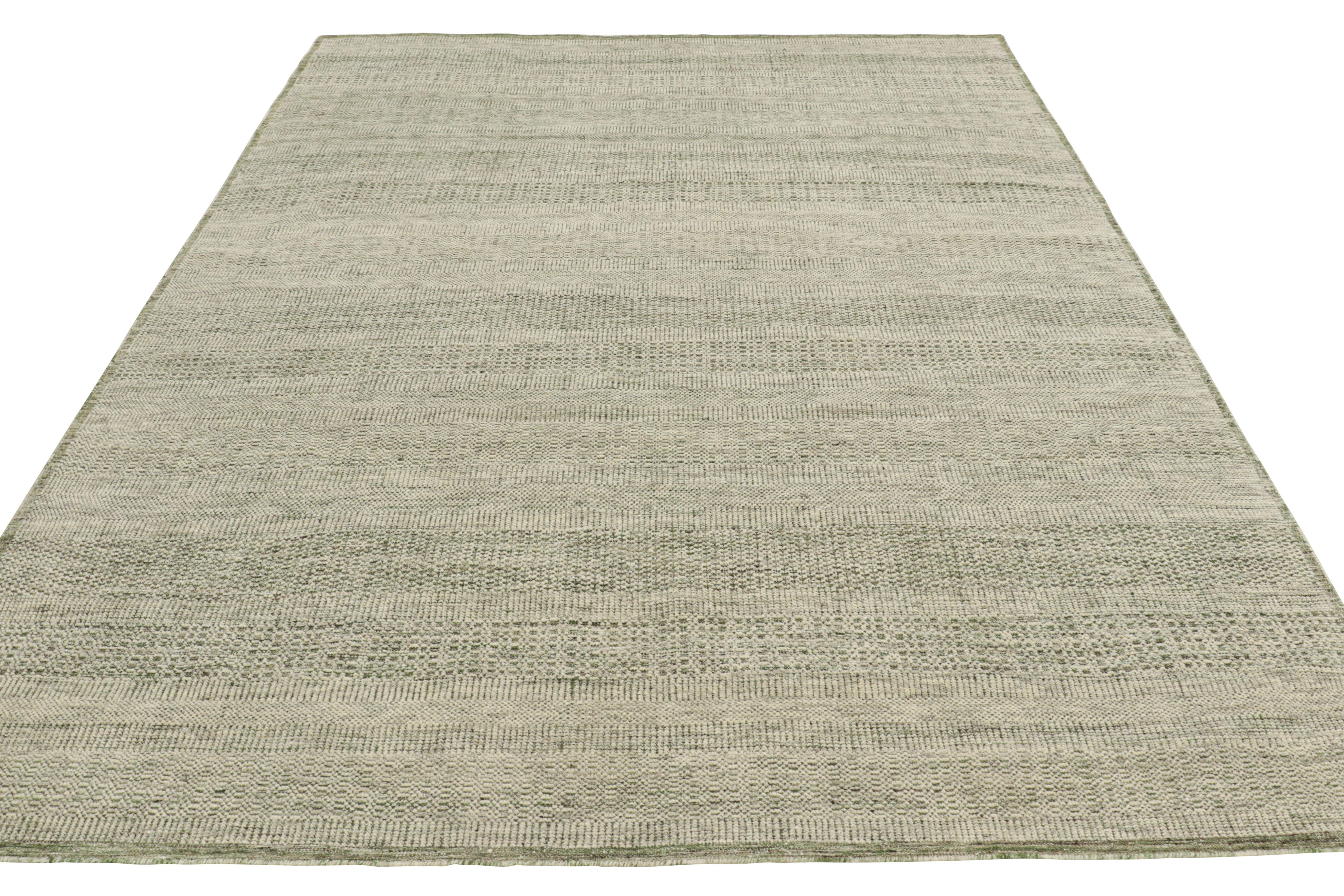 Hand-Knotted Rug & Kilim’s Contemporary Textural Rug in Tones of Green For Sale