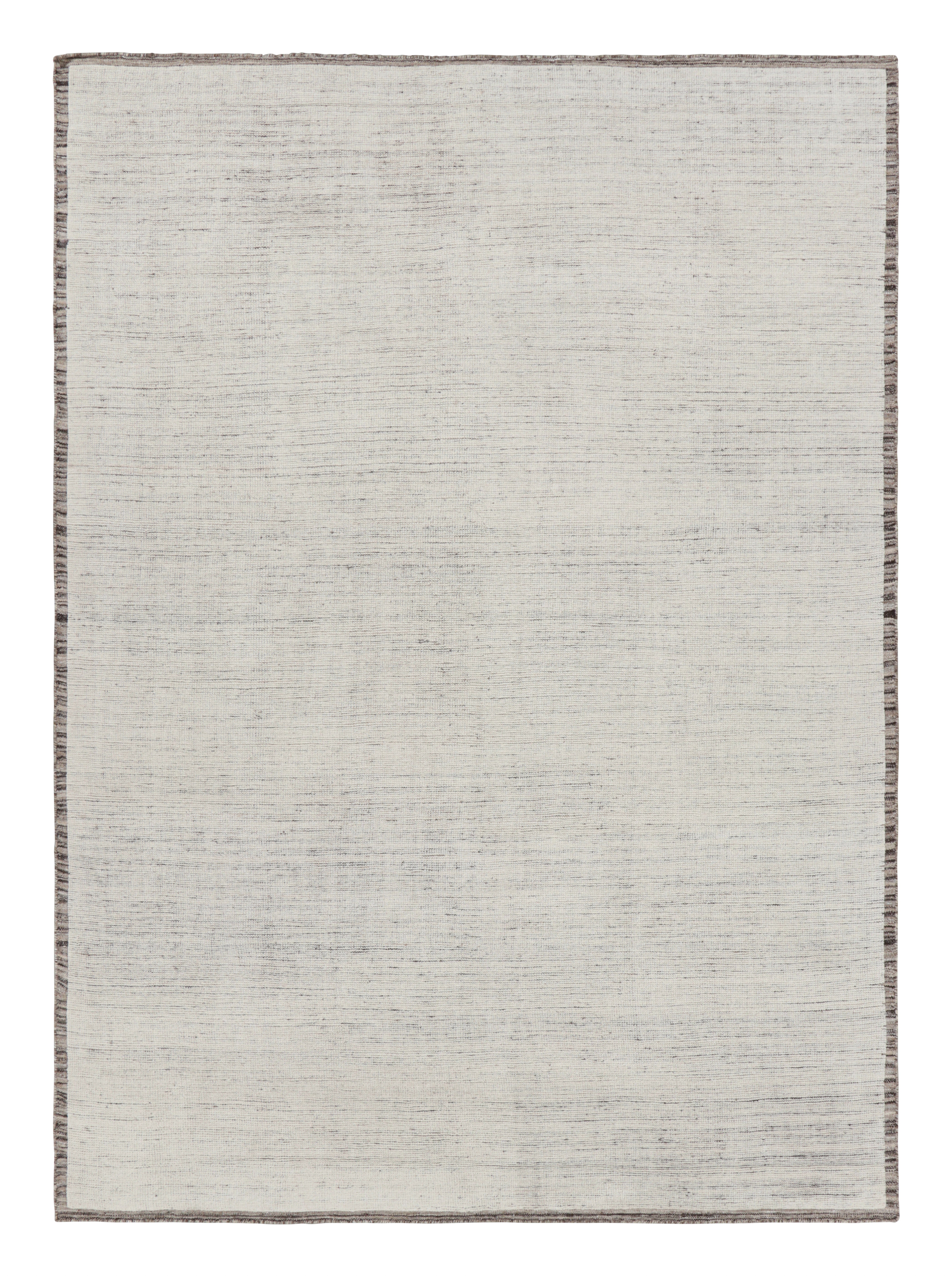 Rug & Kilim’s Contemporary Textural Rug in White Tones and Striae In New Condition For Sale In Long Island City, NY