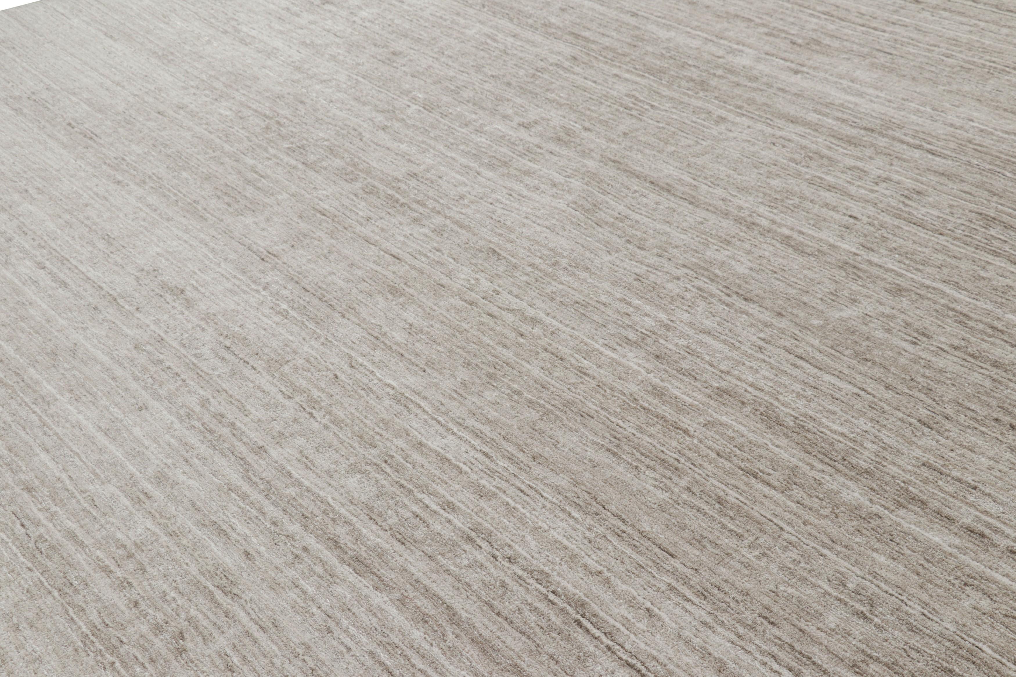 Modern Rug & Kilim’s Contemporary Textural Rug with Beige and Cream Tones and Striae For Sale