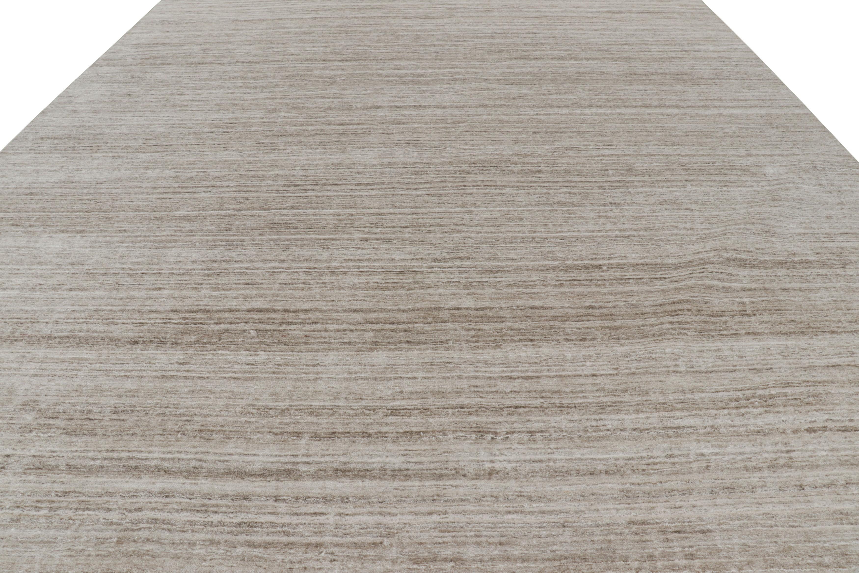 Indian Rug & Kilim’s Contemporary Textural Rug with Beige and Cream Tones and Striae For Sale
