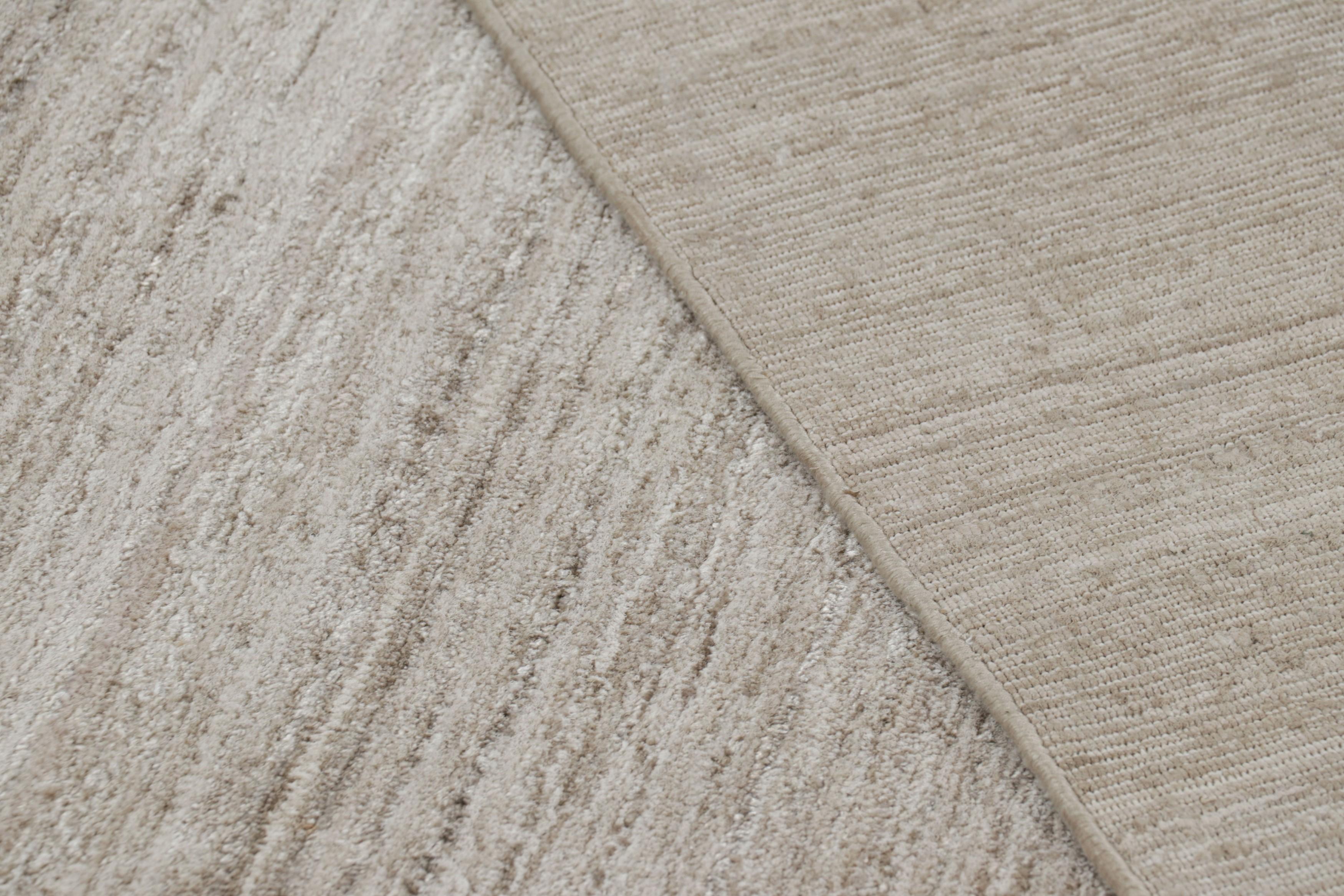 Rug & Kilim’s Contemporary Textural Rug with Beige and Cream Tones and Striae For Sale 1