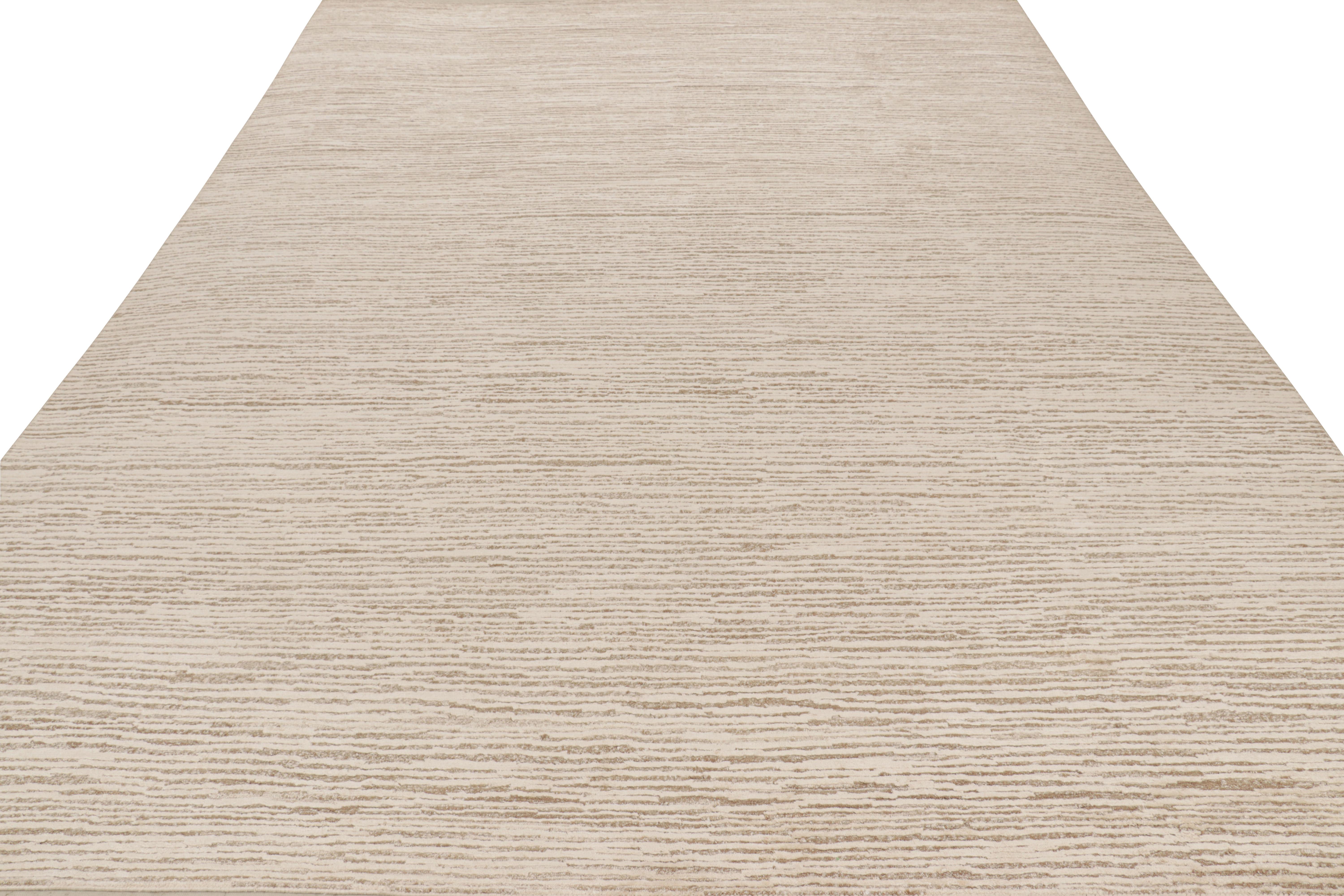 Hand-Knotted Rug & Kilim’s Contemporary Textural Rug with Beige and Cream White Tones For Sale