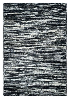 Rug & Kilim’s Contemporary Textural Rug with Blue & White Stripes