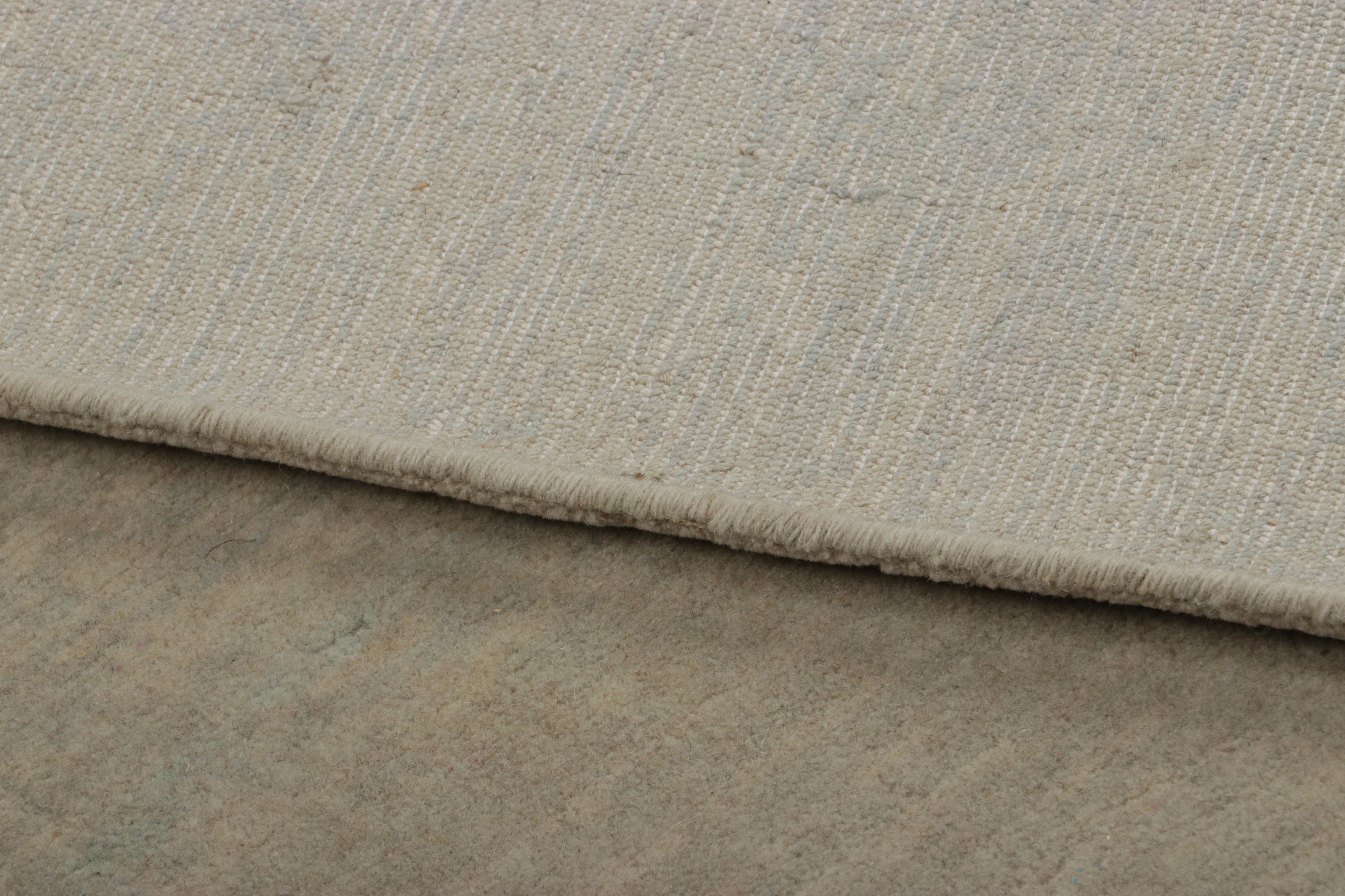 Rug & Kilim's Contemporary Textural Solid Rug in Beige-Braun & Creme mit Schlieren (21. Jahrhundert und zeitgenössisch) im Angebot