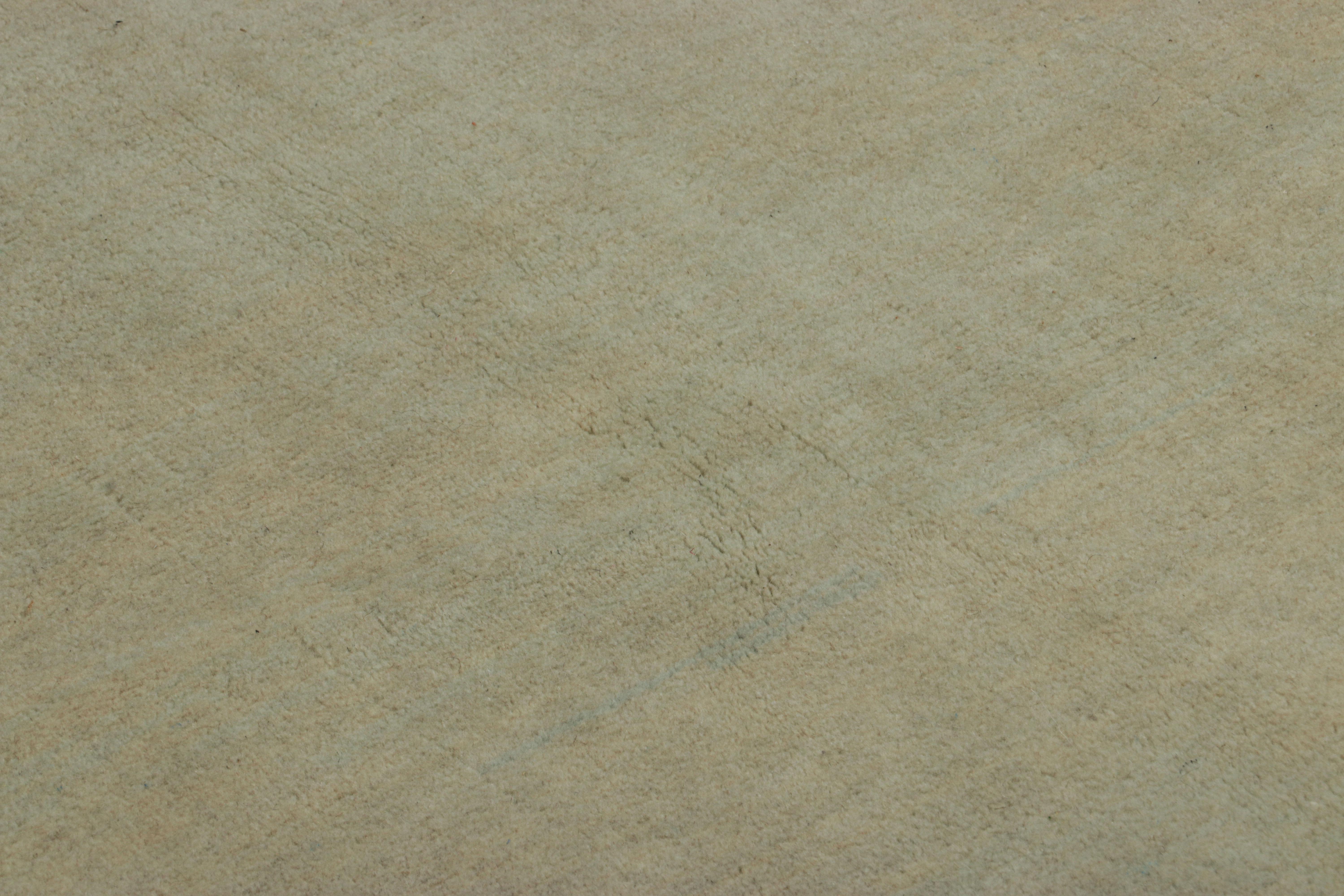 Made with hand-knotted wool, this 3x3 contemporary square rug is a rich new addition to Rug & Kilim’s Textural rug collection—with an impressive range of neutral colors and attention to movement in its unique play on stripes, striae, and subtle