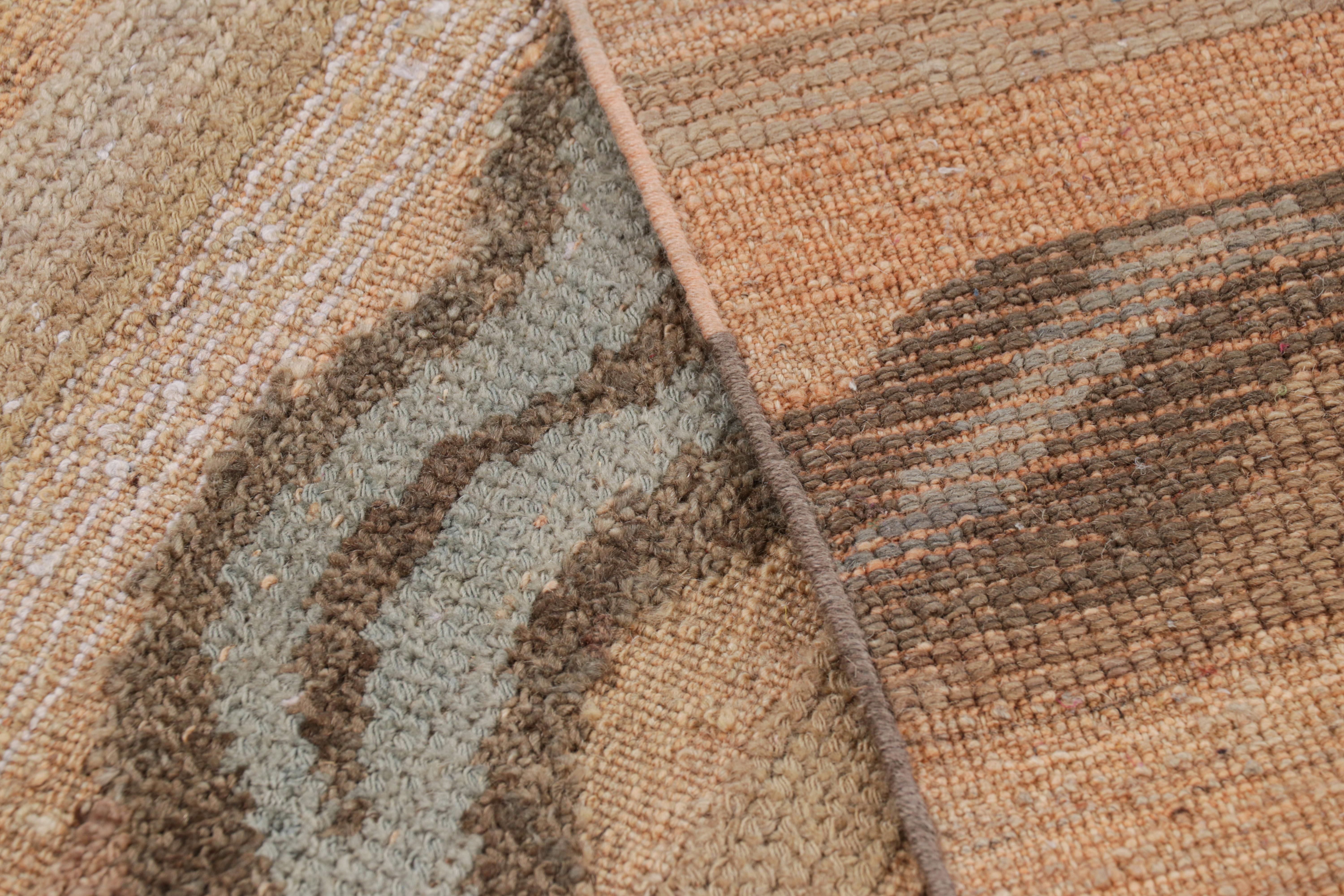 Wool Rug & Kilim’s Contemporary Tiger Pictorial Rug in Brown, Rust and Gray Tones For Sale