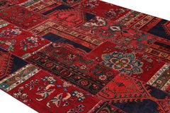 Rug & Kilim’s Contemporary Tribal Patchwork Rug in Red with Geometric Patterns