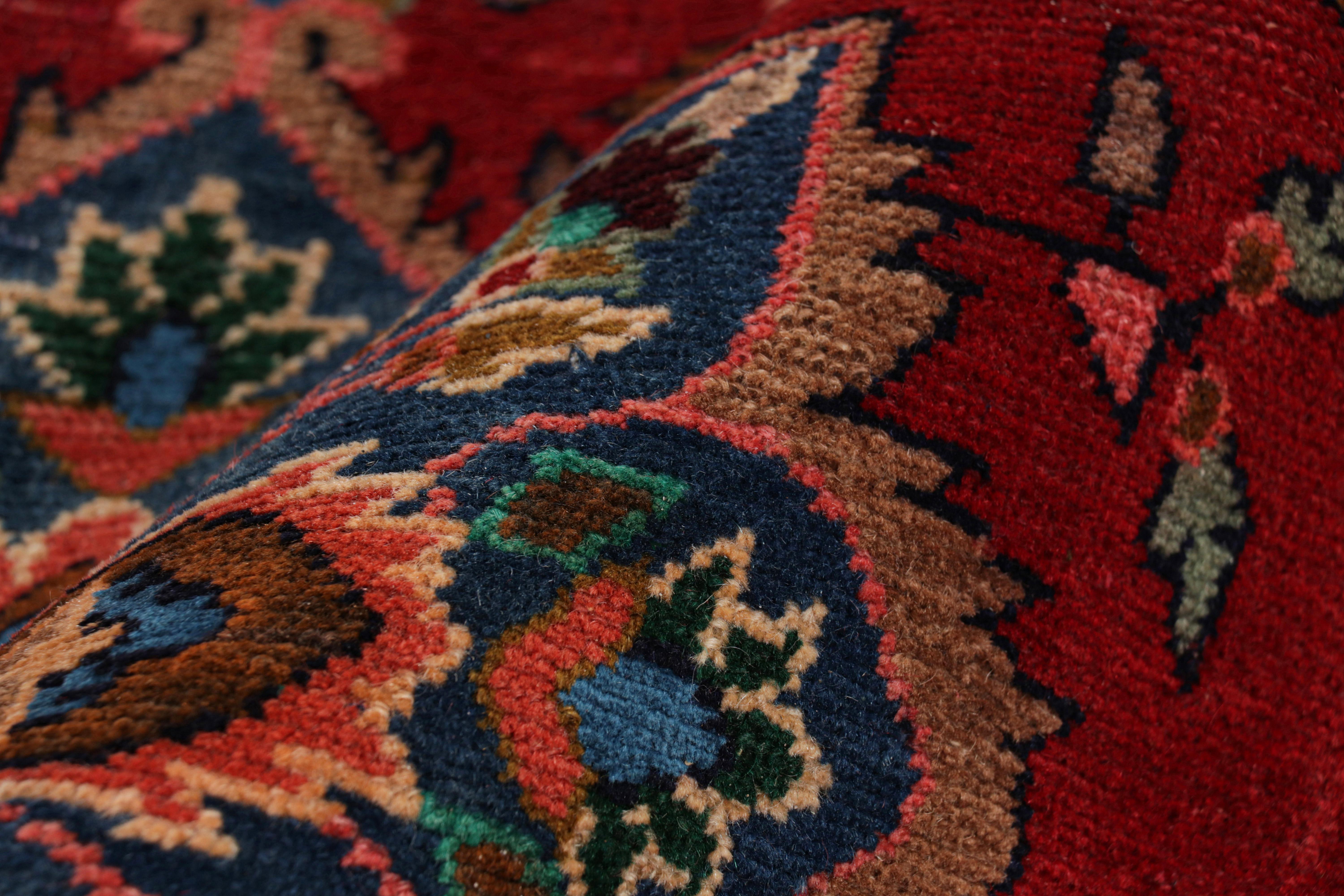 Rug & Kilim’s Contemporary Tribal Patchwork Rug in Red with Geometric Patterns For Sale 1