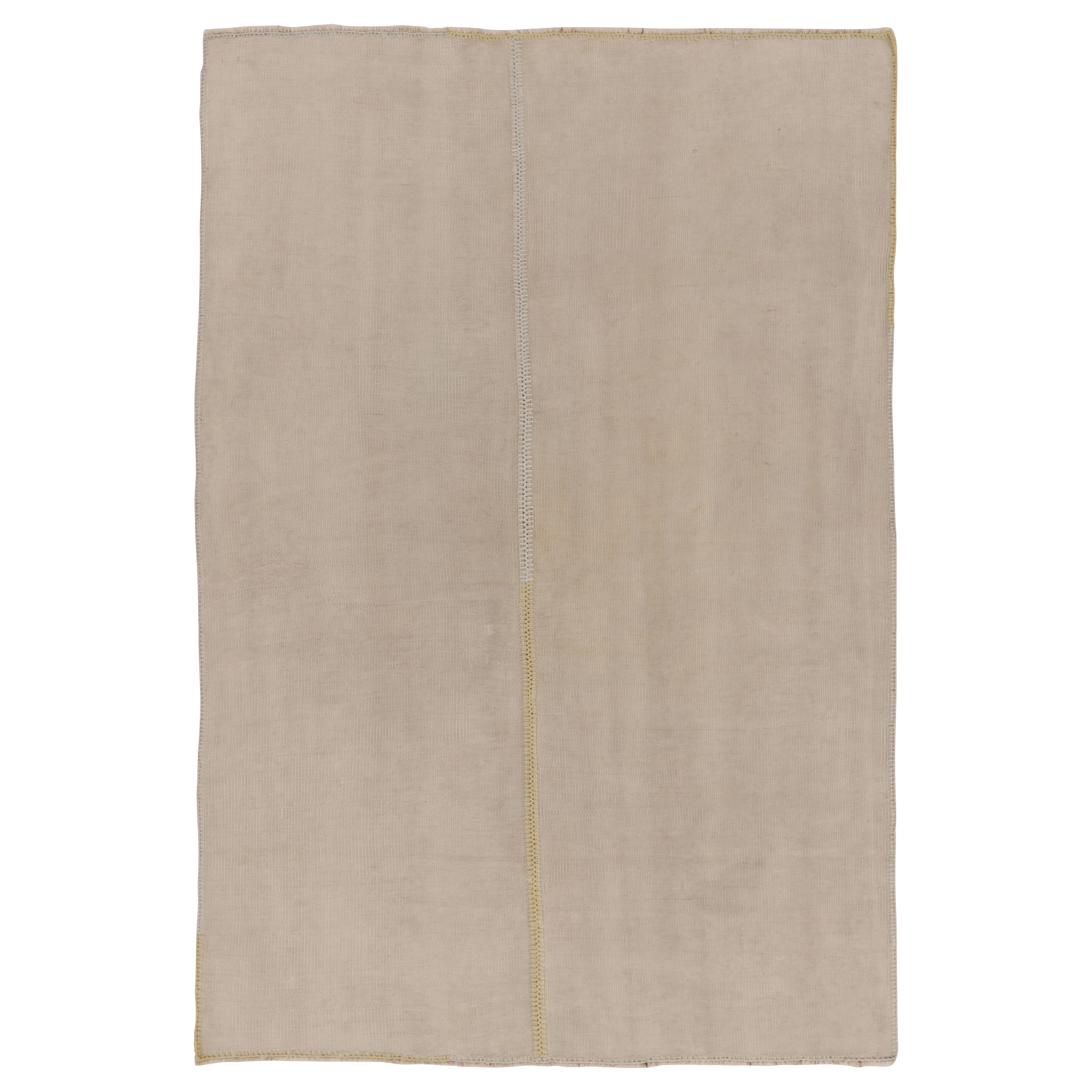 Rug 
Kilim’s Contemporary Two-Tone Kilim, Cream White with Yellow Accents For Sale