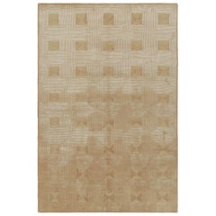 Rug & Kilim's Cubist Art Deco Style Rug in Beige-Brown Geometric Patterns (tapis de style art déco cubiste à motifs géométriques beige et marron)
