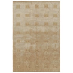 Rug & Kilim's kubistischer Art-Deco-Teppich in Beige-Braun mit geometrischen Mustern
