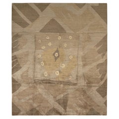 Rug & Kilim's Cubist Style Modern Deco Rug in Beige Brown Geometric Pattern (tapis de style cubiste et moderne à motifs géométriques)