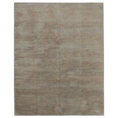 Rug & Kilim’s Cubist Style Rug in Gray with Bronze Geometric Patterns “Dorian”