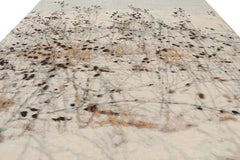 Rug & Kilim’s Custom Abstract Square Rug “Snow” with Floral Impressionist Design