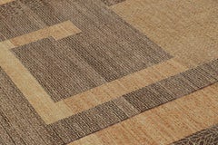 Rug & Kilim’s French Art Deco Style Rug, Beige-Brown and Red Geometric Patterns