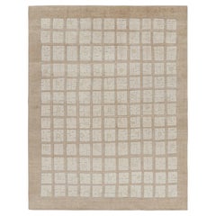 Rug & Kilim's Custom French Art Deco Style Rug Design in Beige and Cream