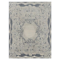 Diseño de alfombra francesa de estilo Art Déco en gris y azul de Rug & Kilim