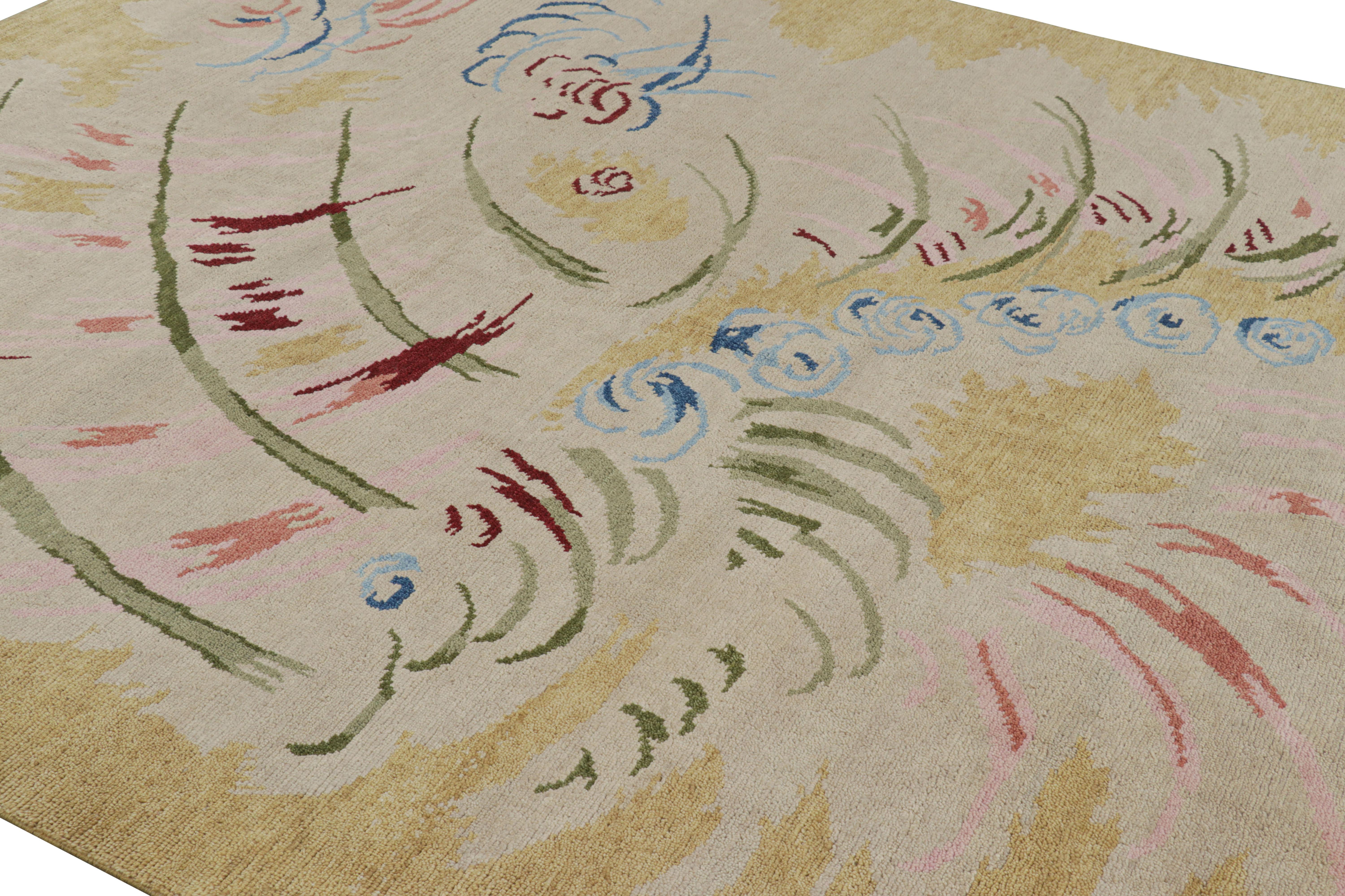 Noué à la main en laine, ce tapis moderne 8x10 fait partie de la collection de tapis Art déco français de Rug & Kilim. 

Sur le Design : 

Ces photos représentent un tapis Art Déco 8x10 en laine nouée à la main, récemment vendu. Cette pièce arbore