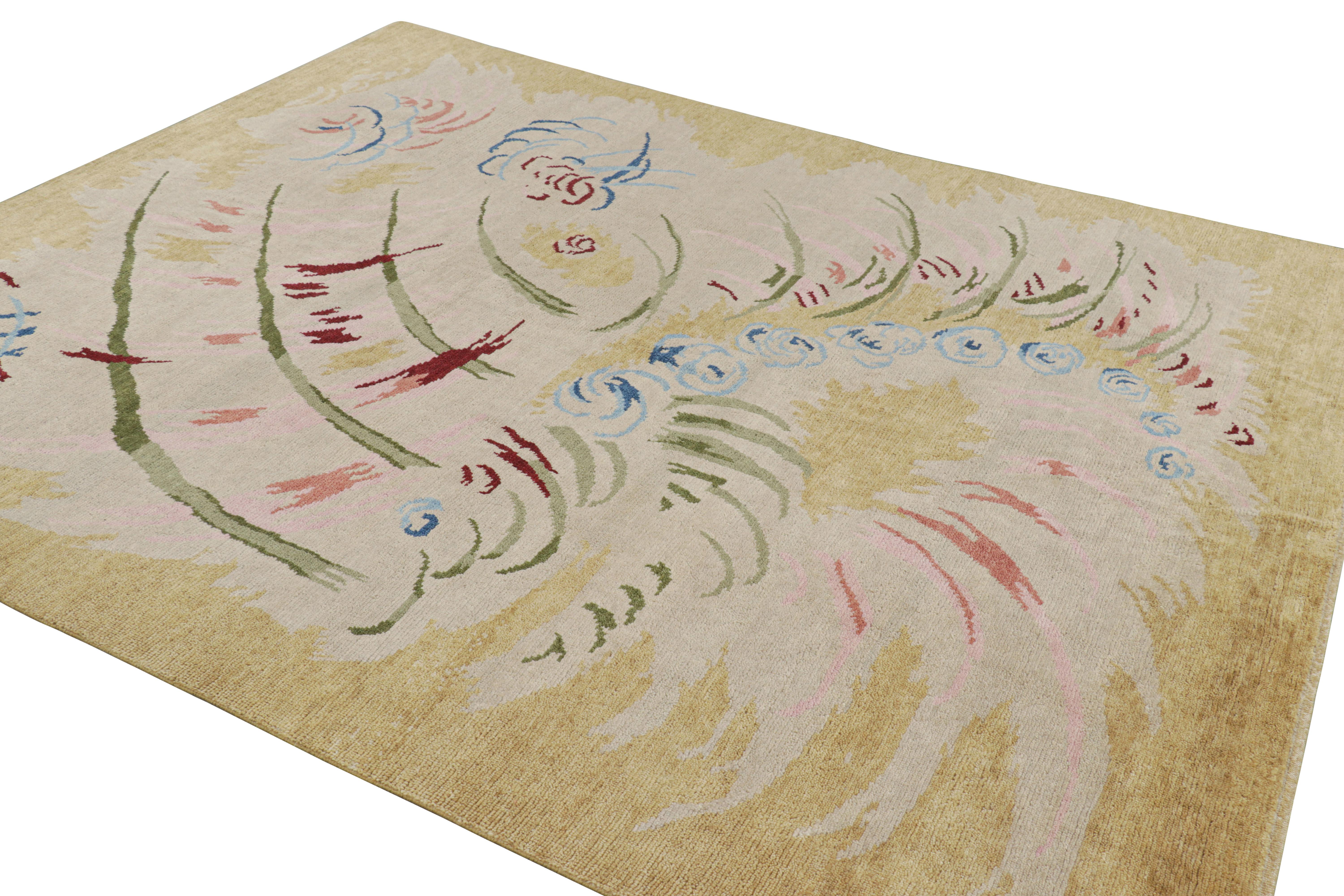 Indien Rug & Kilim's Custom French Art Deco Style Rug Design with Abstract Patterns (en anglais seulement) en vente
