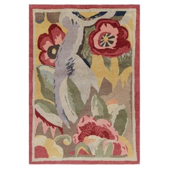 Rug & Kilim's Custom French Art Deco Style Rug Design with Colorful Florals (en anglais)