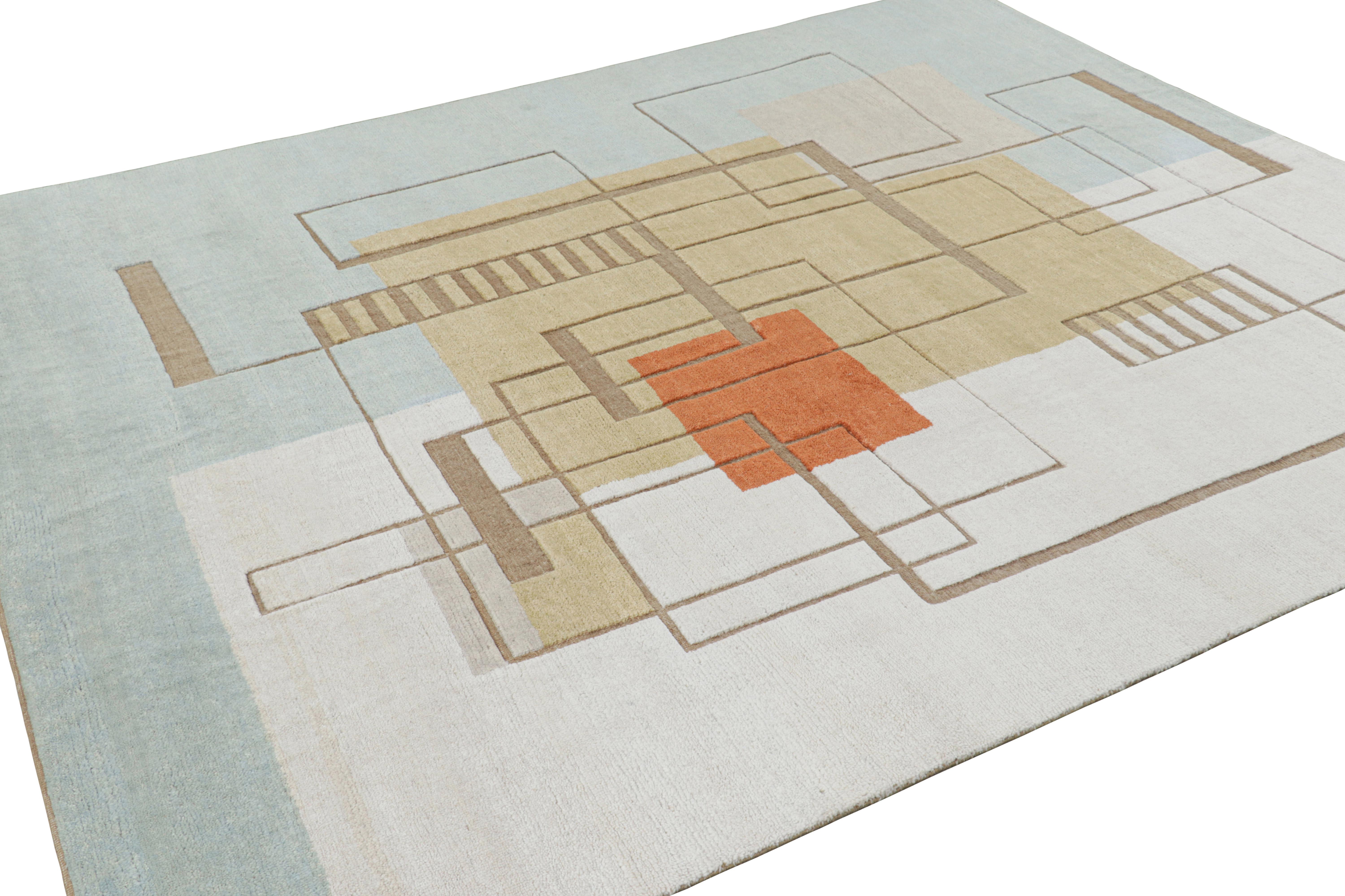Rug & Kilim's Custom French Art Deco Style Rug Design mit geometrischen Mustern (Indisch) im Angebot